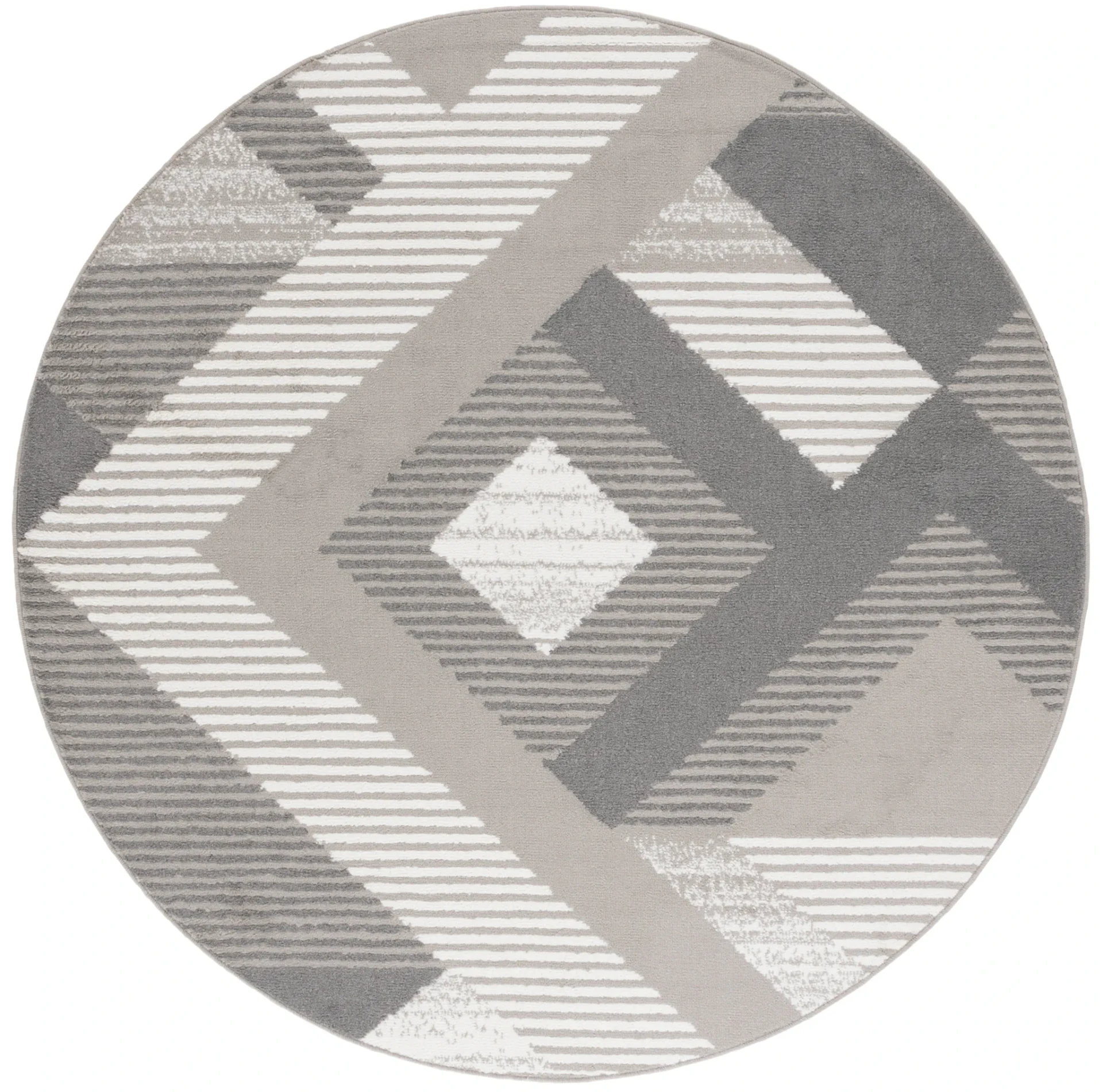 Pyramid Modern Geometric Rug in Gray / Ivory