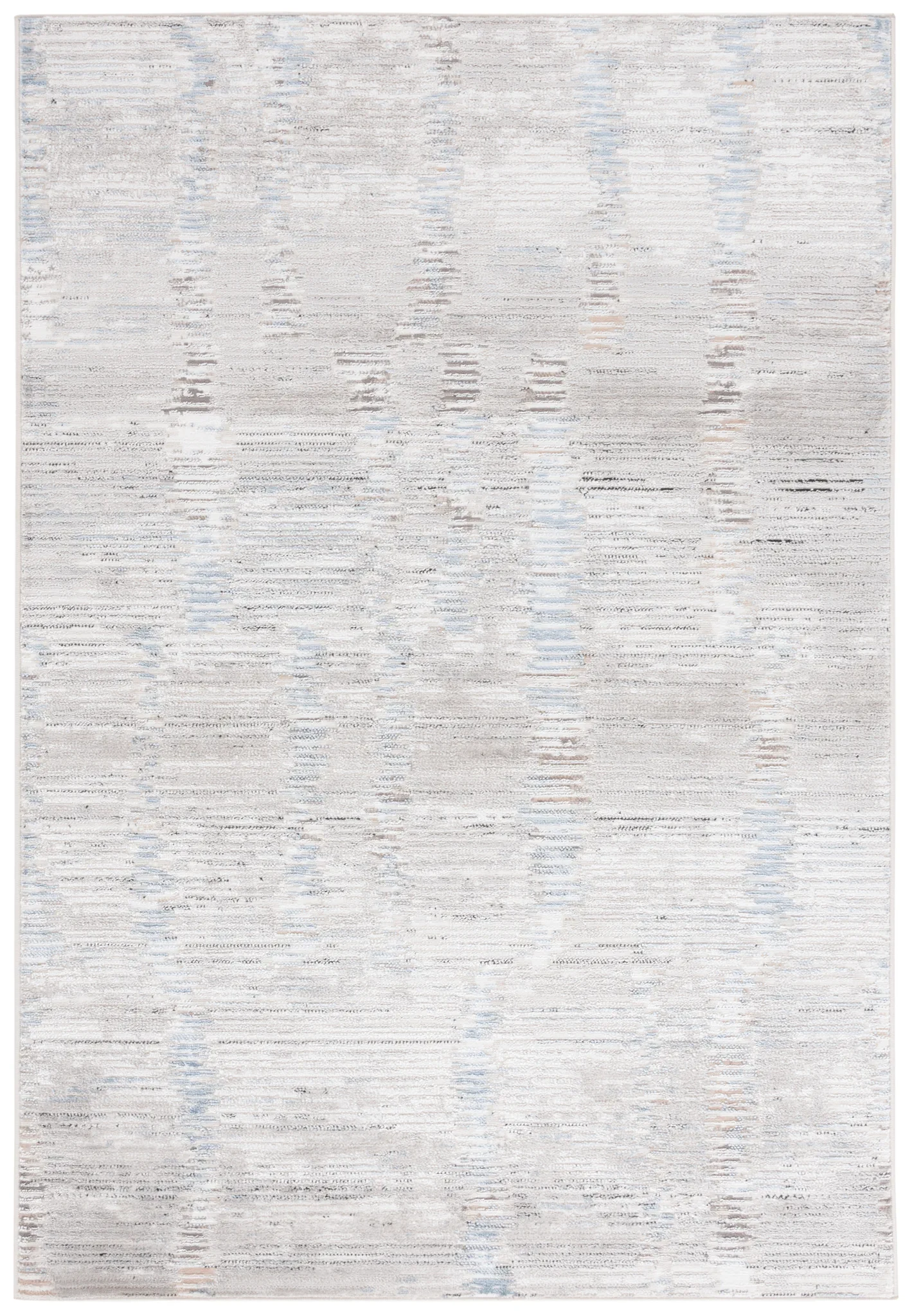 Quincy Faded Column Rug in Ivory / Light Gray