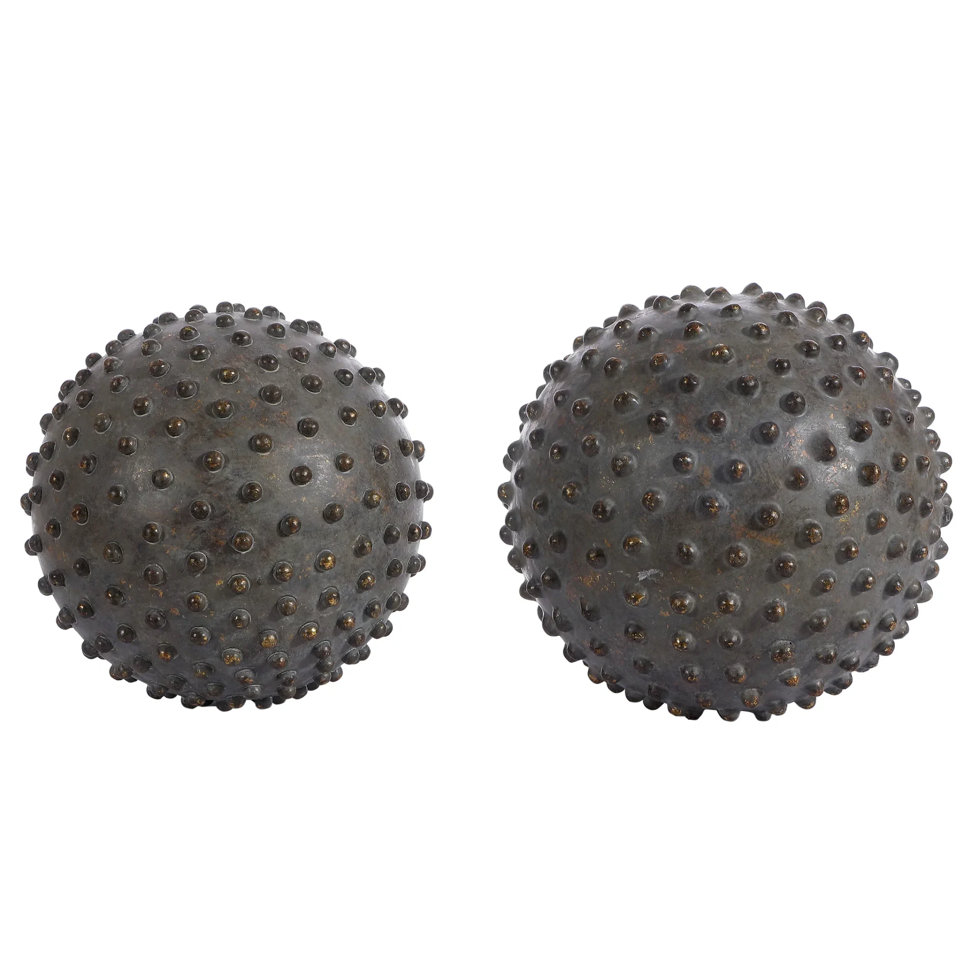Roni Set Of Two Decorative Balls in Brown