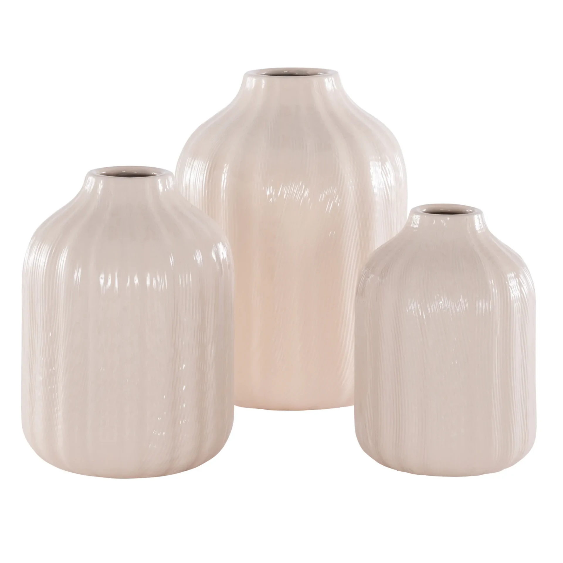 Joss Ceramic Vase (Set Of 3) in Ivory