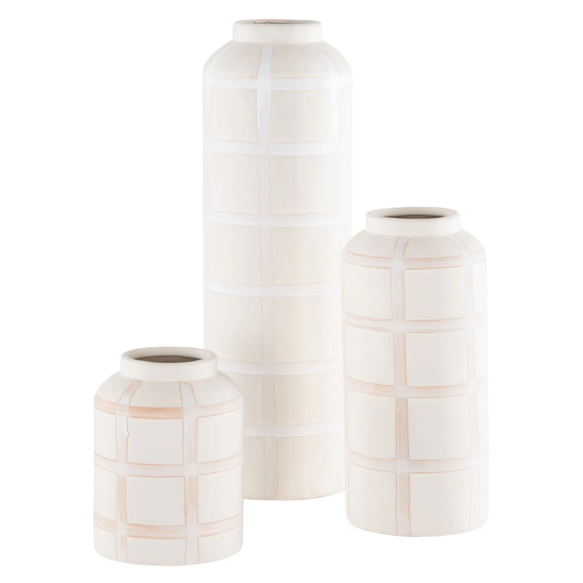 Luette Ceramic Vase (Set Of 3) in Cream