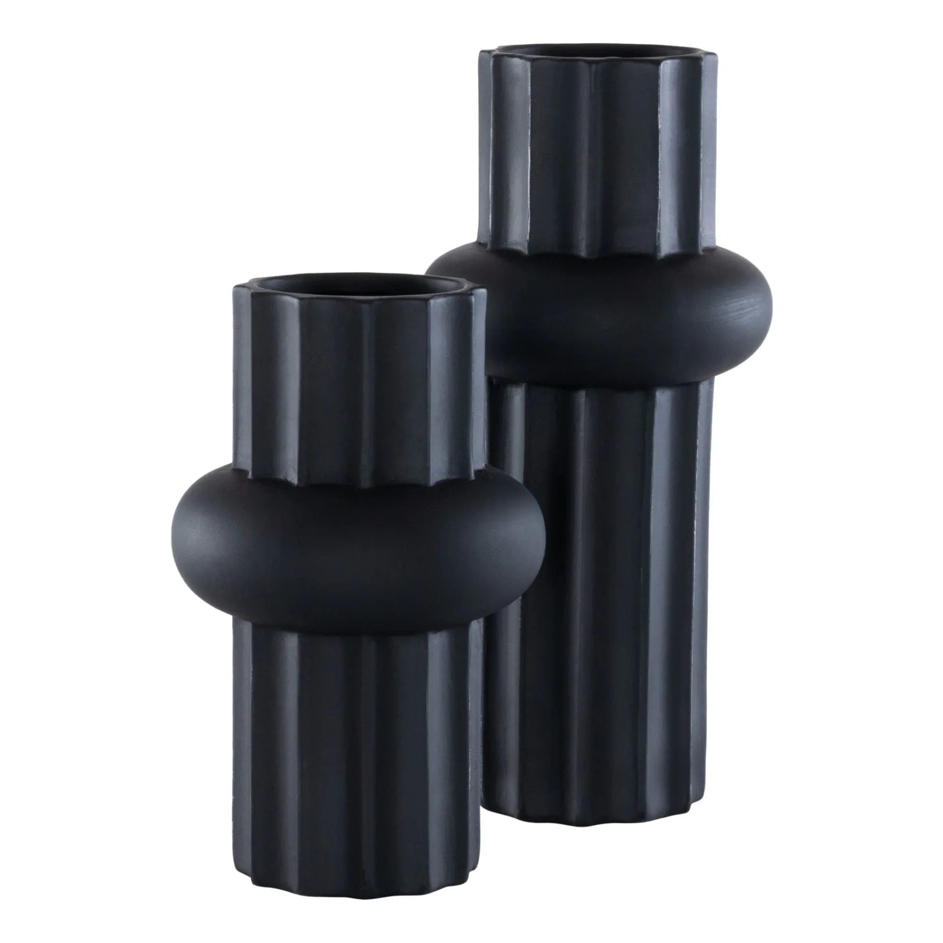 Croix Ceramic Vase (Set Of 2) in Antique Black