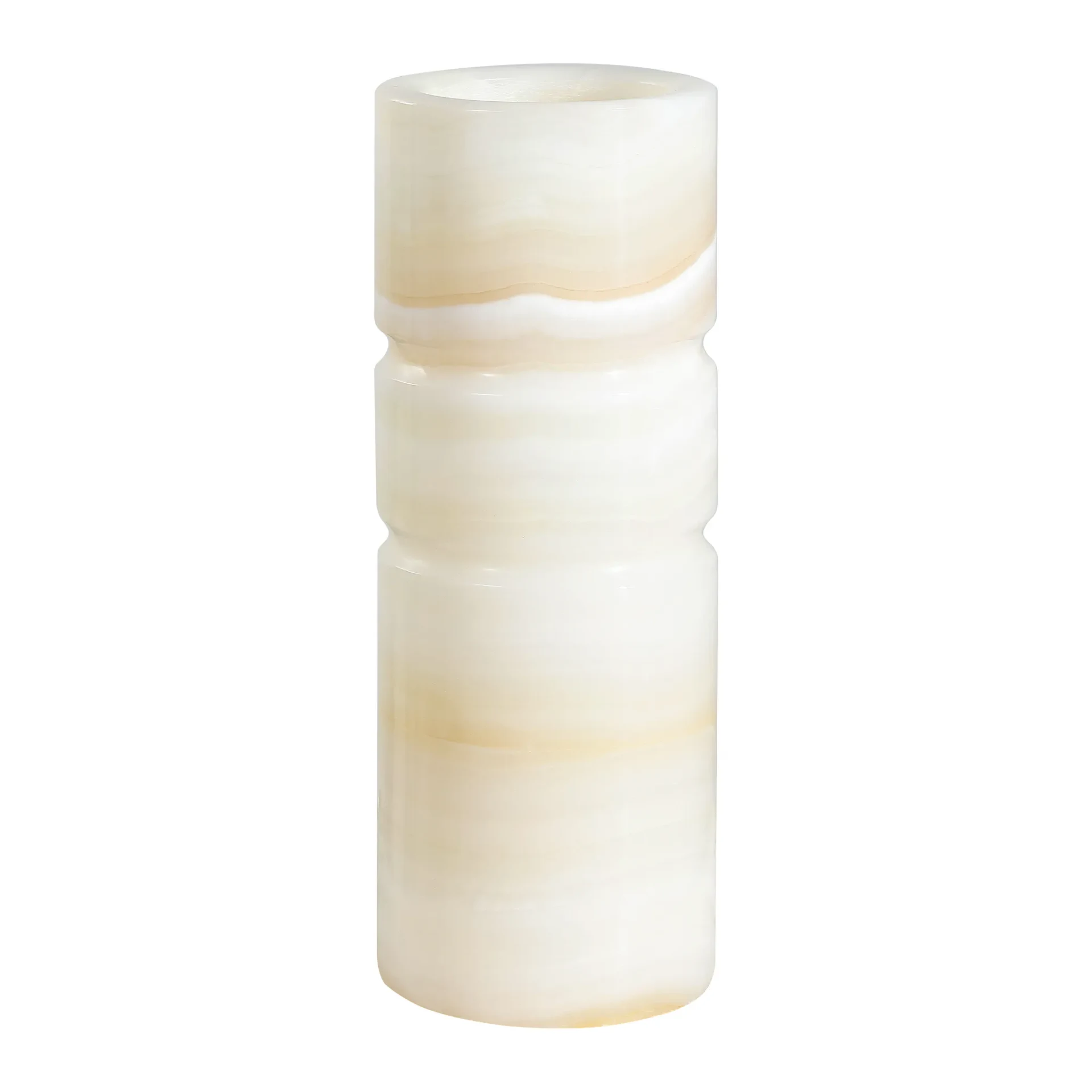 Kavo White Jade Vase in Ivory / Rust