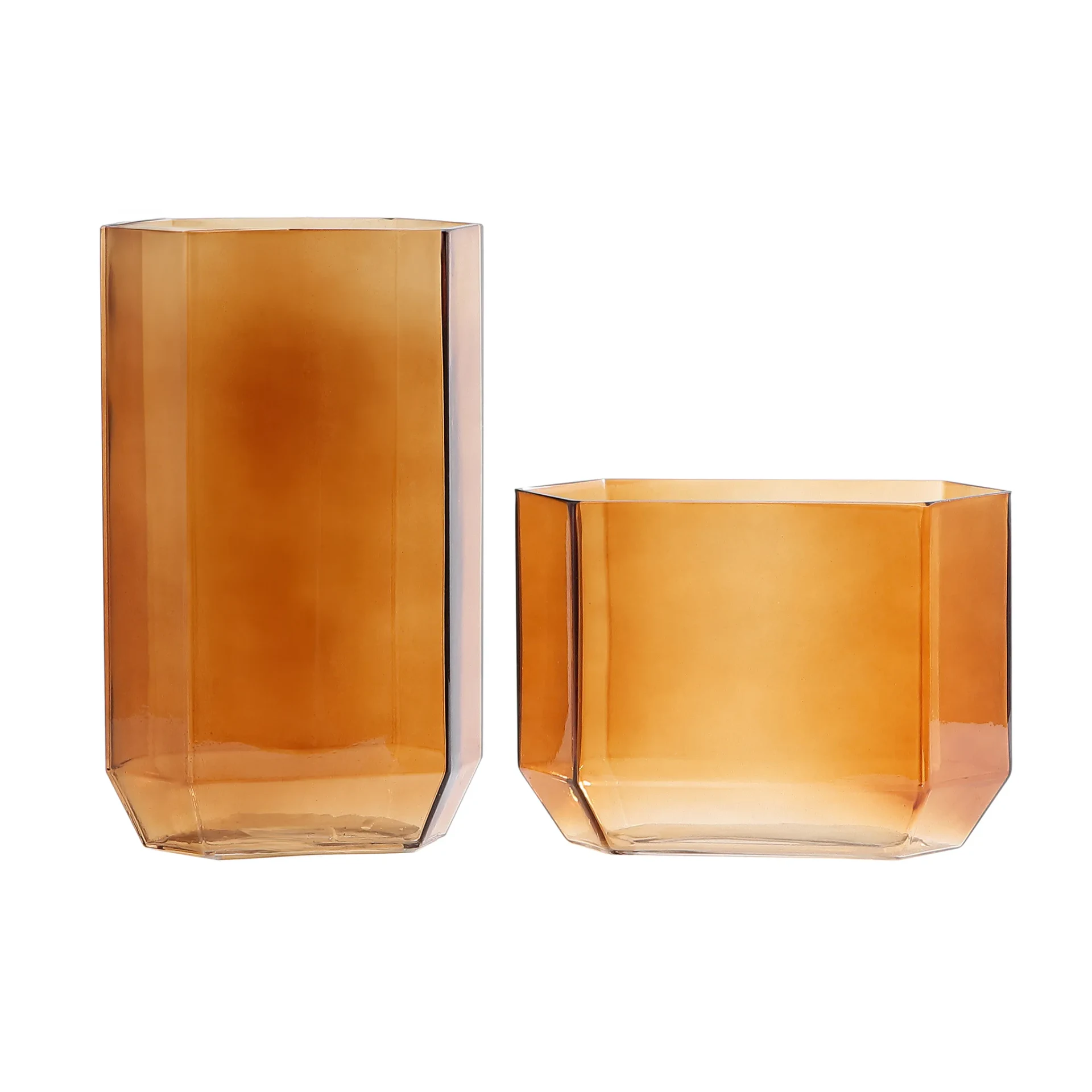 Noreno Glass Vase (Set Of 2) in Light Orange