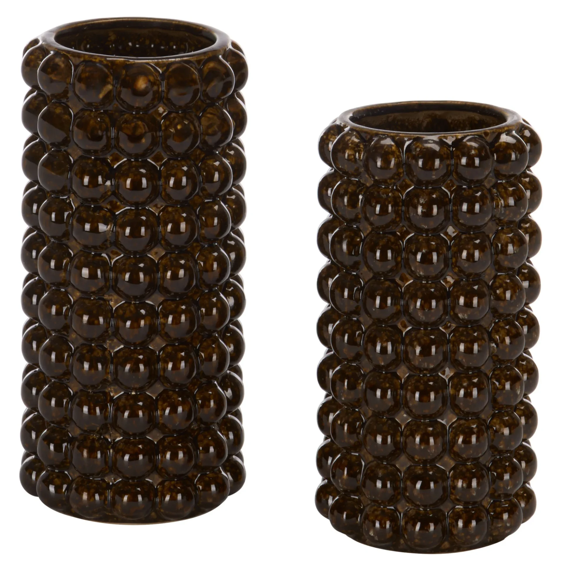 Sfera Bead Reactive Vase (Set of 2) in Brown