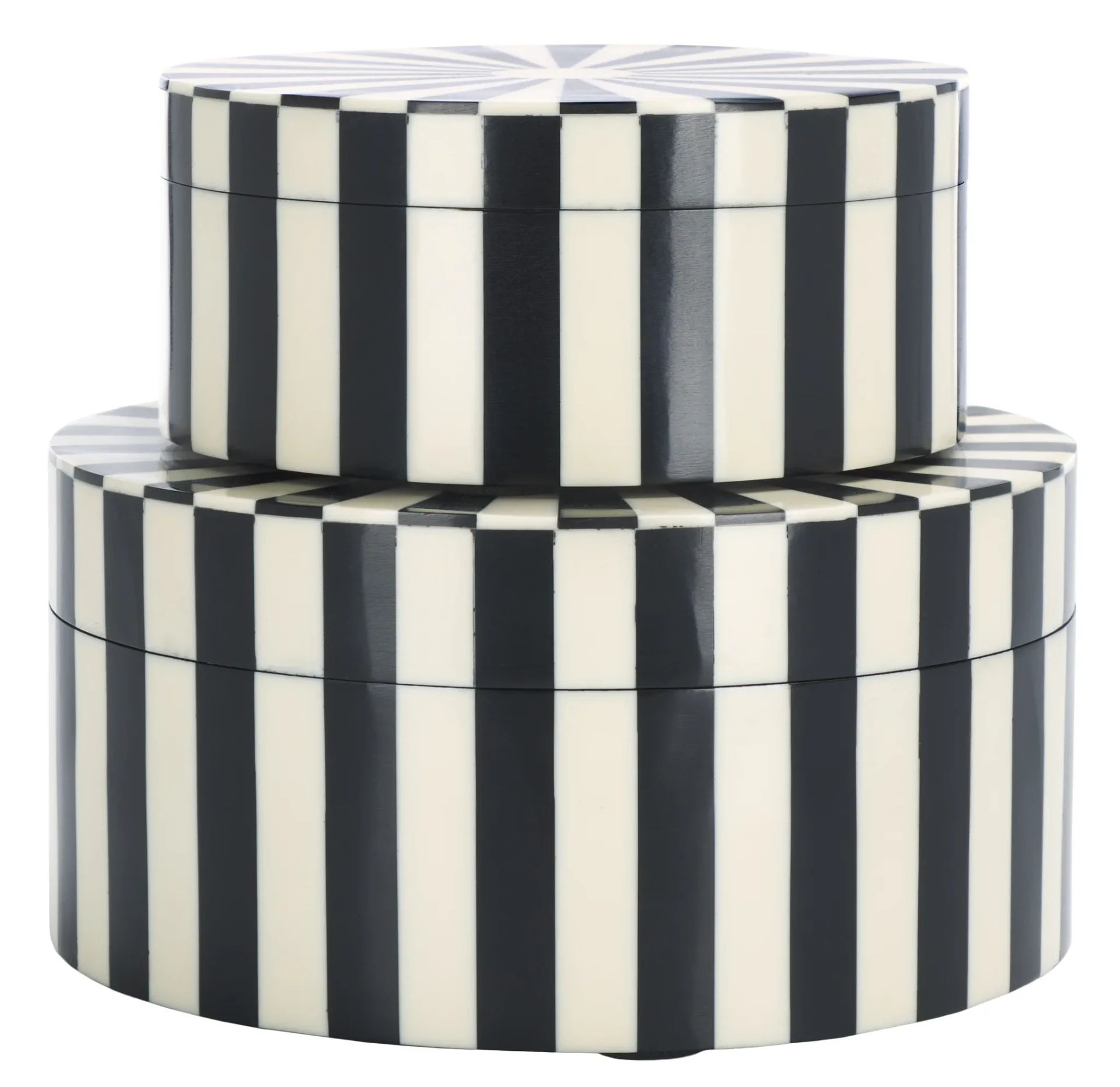 Charli Decor Box (Set of 2) in Black / Ivory