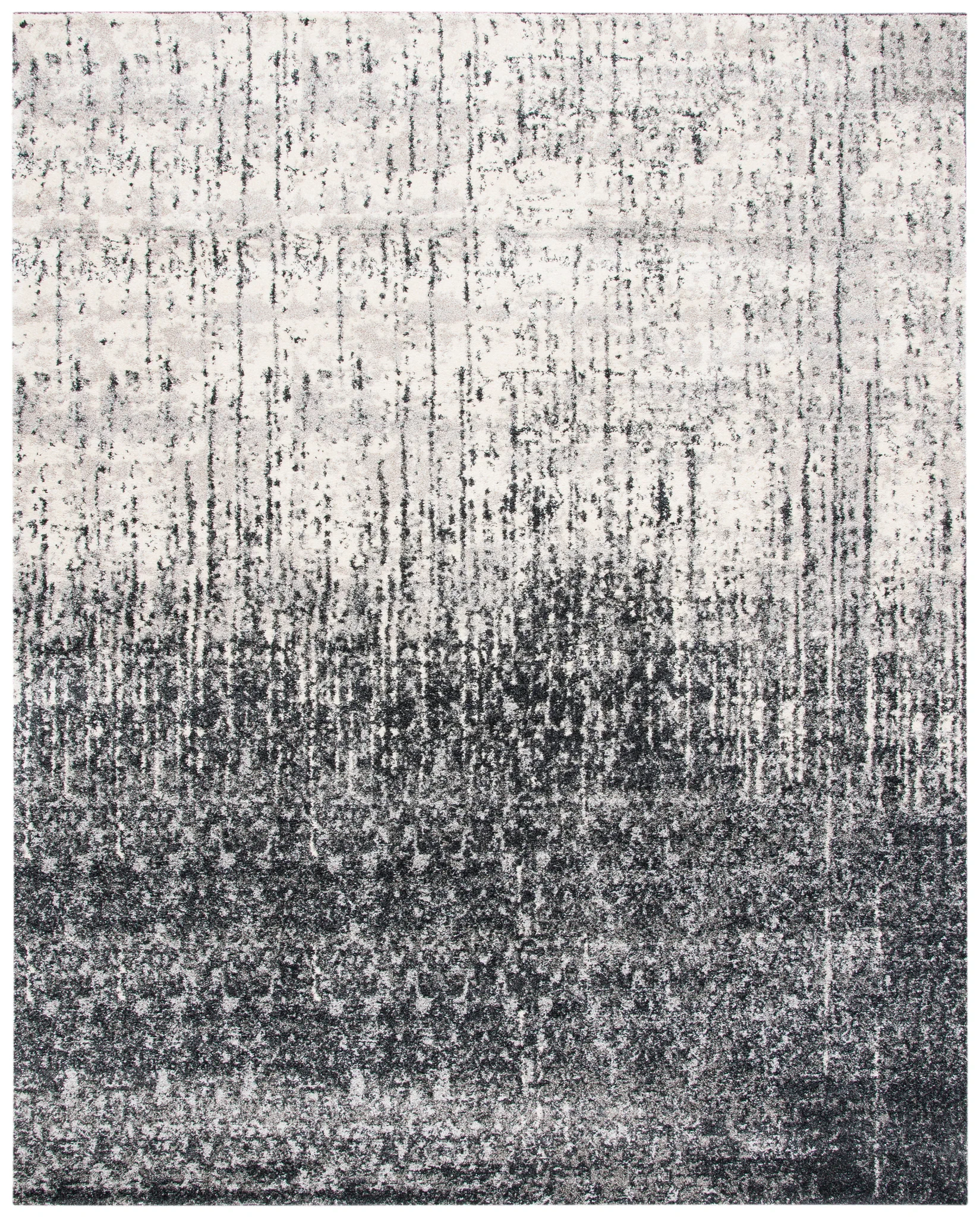 Retro Modern Ombre Rug in Black / Light Gray