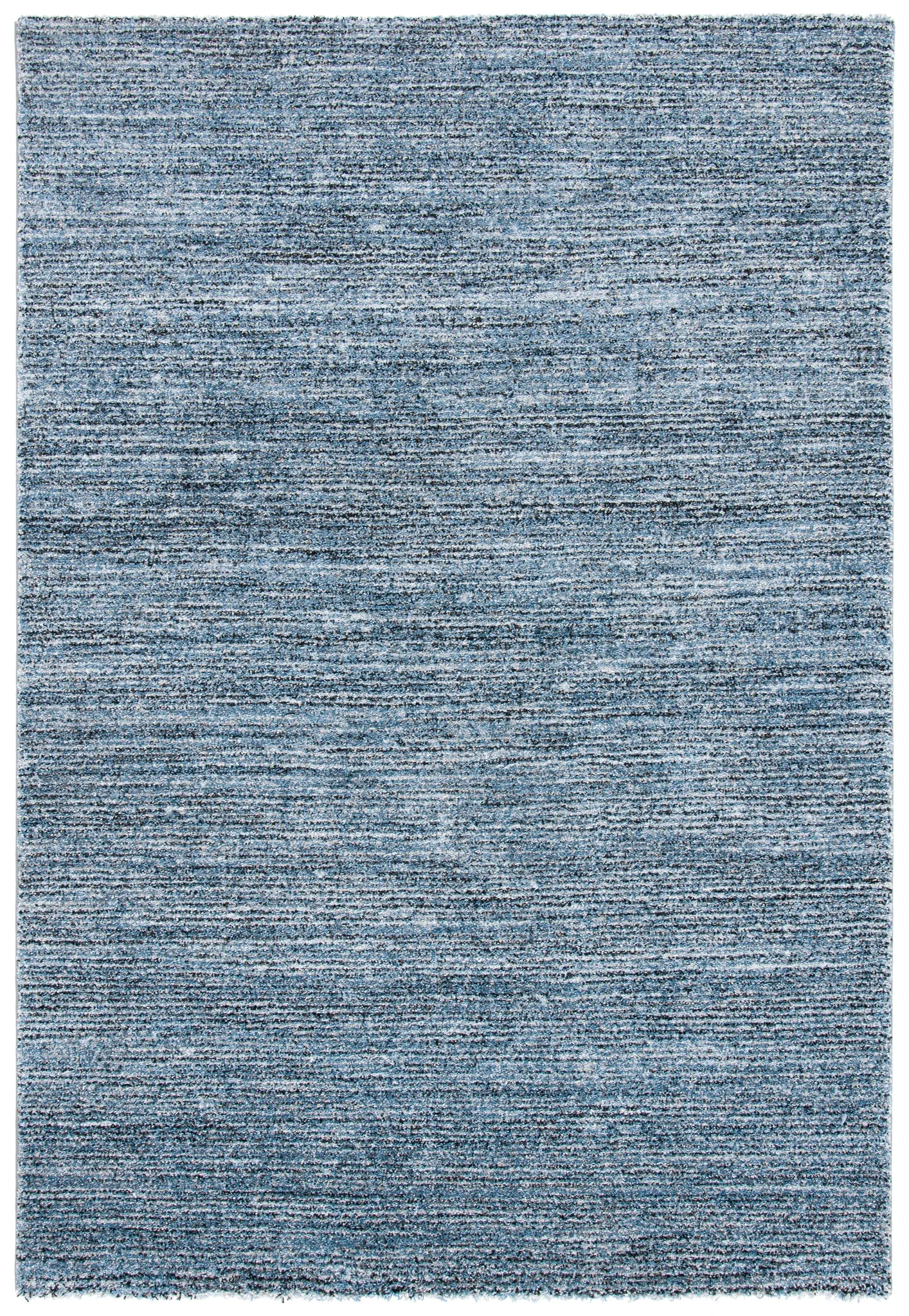 Retro Striated Solid Rug in Gray / Blue