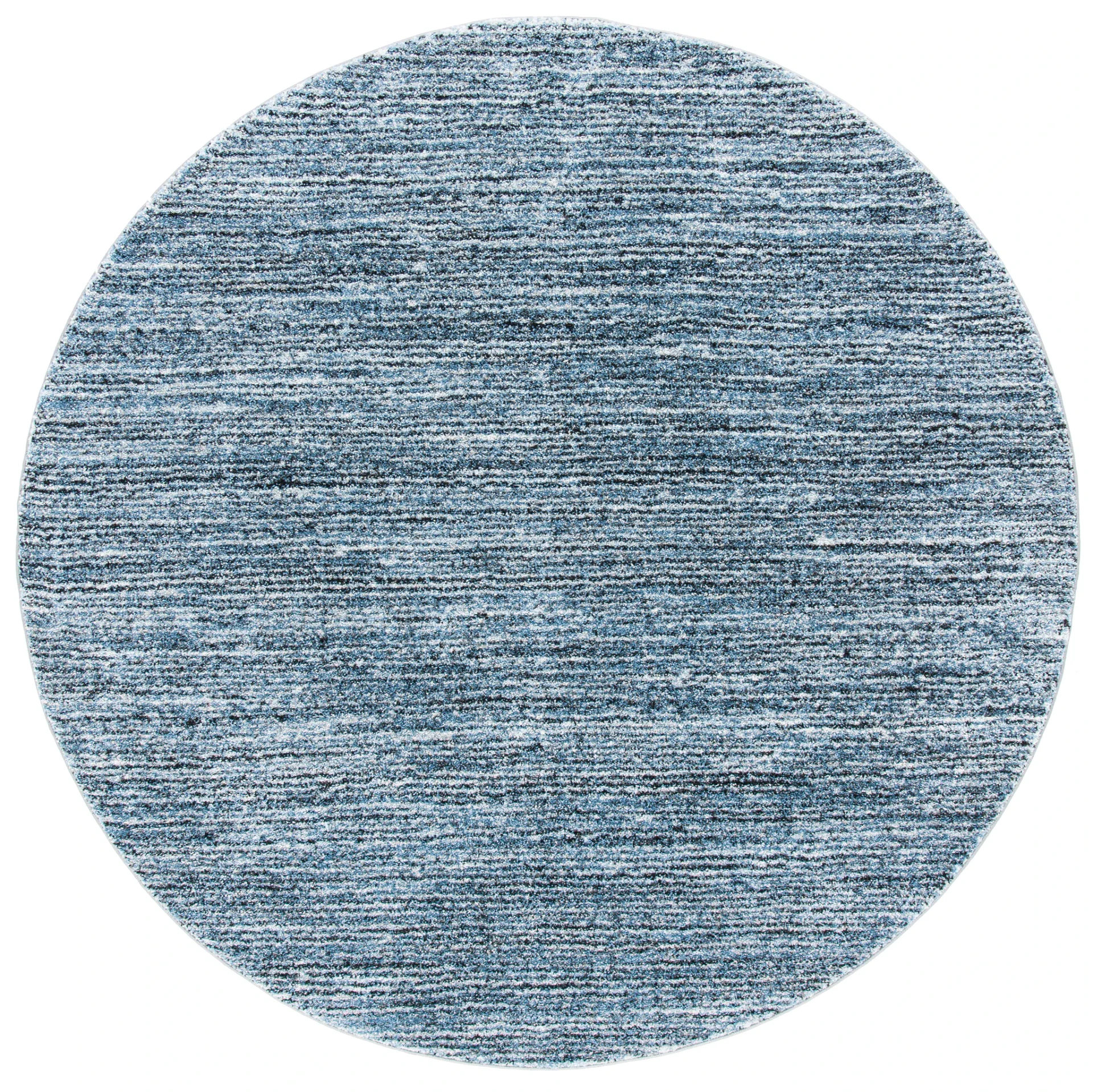 Retro Striated Solid Rug in Gray / Blue
