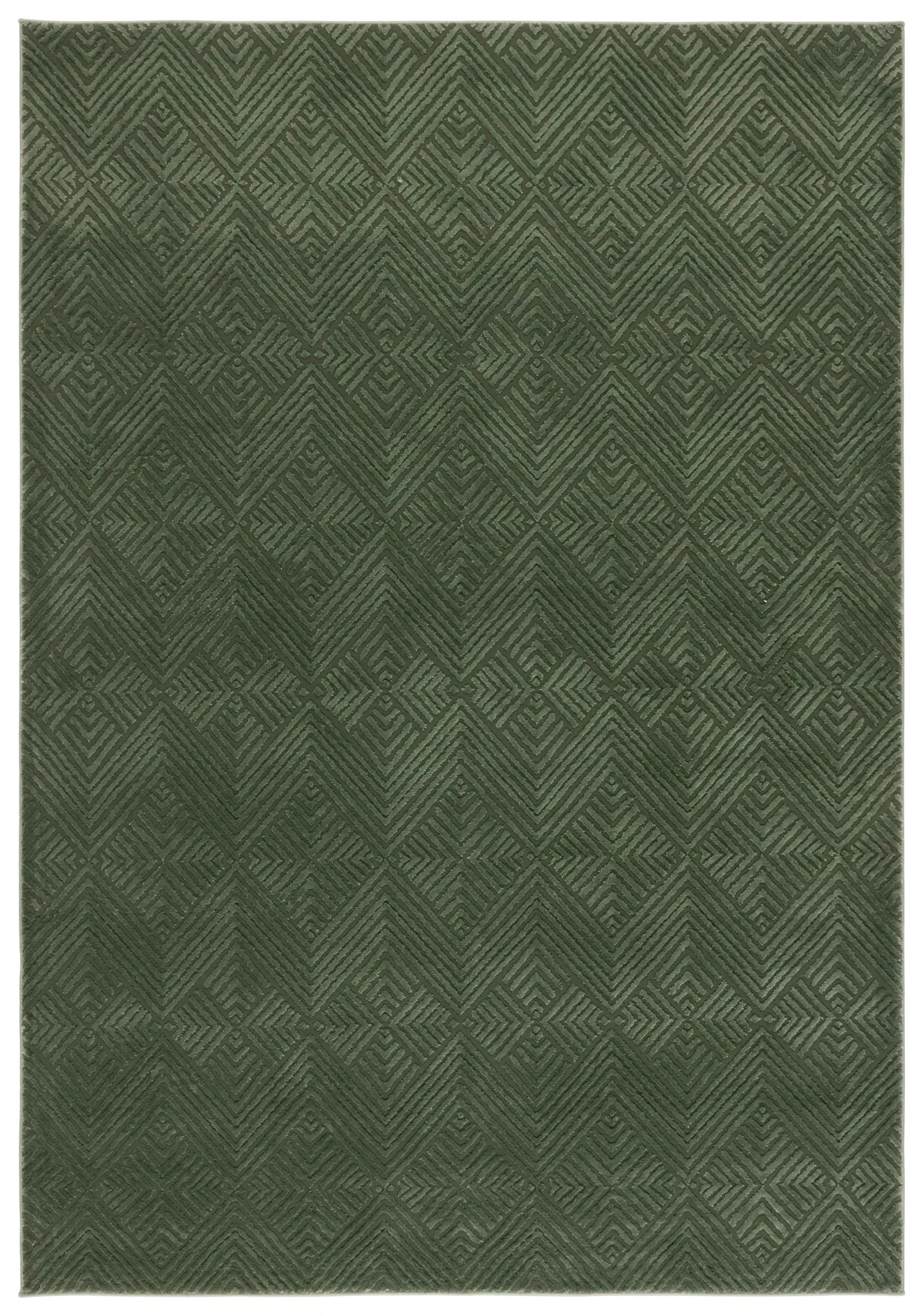 Revive Concentric Diamond Rug in Green