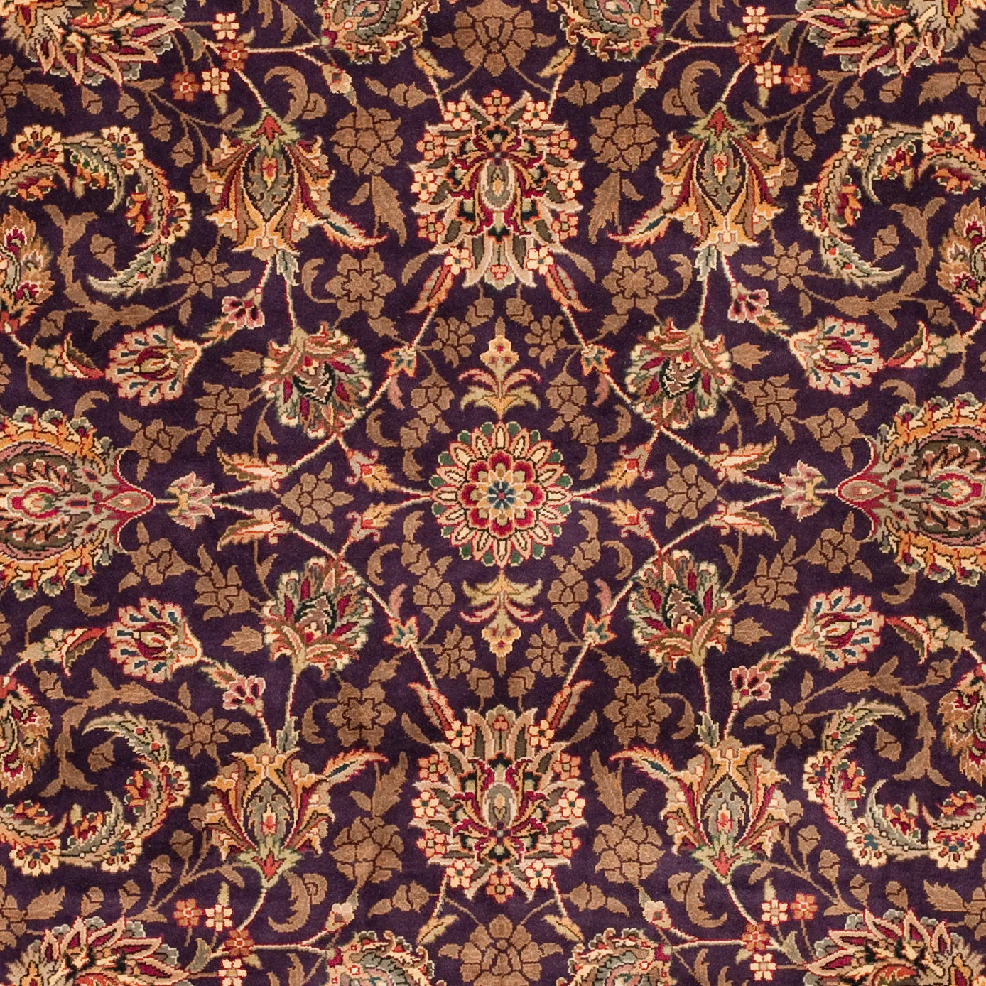 Royal Kerman Allover Floral Hand-Knotted Wool Rug in Multi