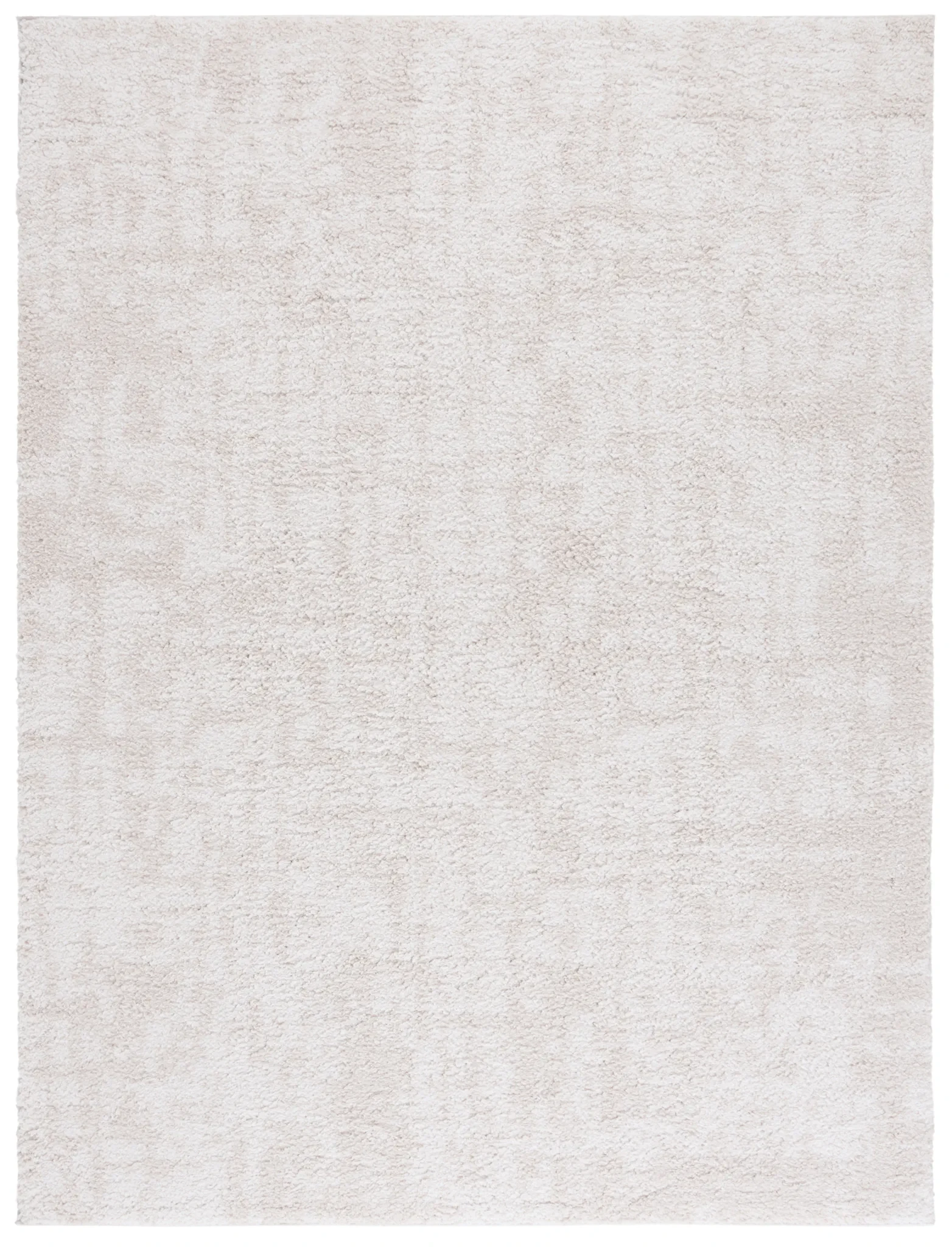 Rumi Textured Heathered Shag Rug in Ivory / Light Beige