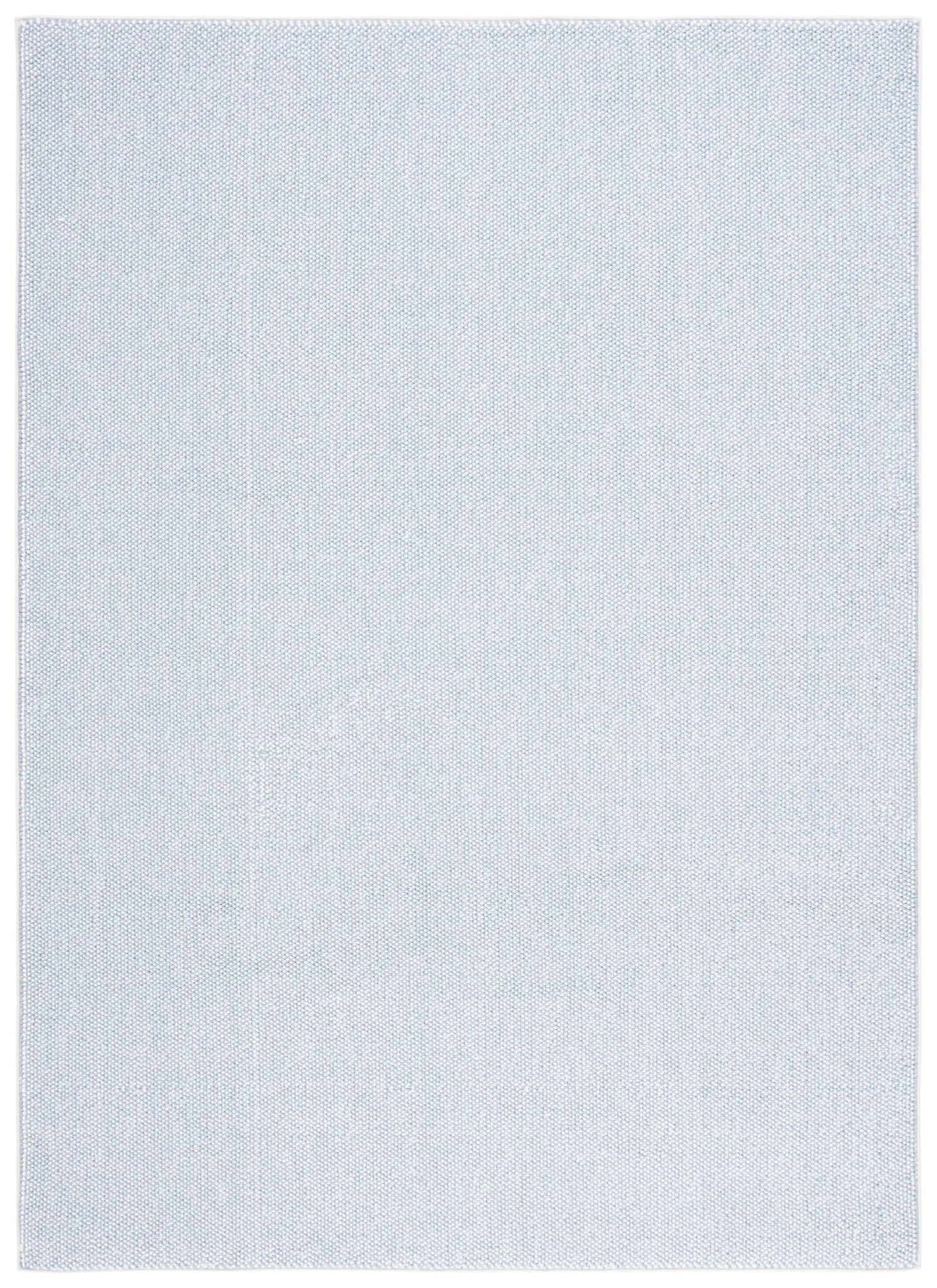 River Solid Textured Rug in Blue / Ivory
