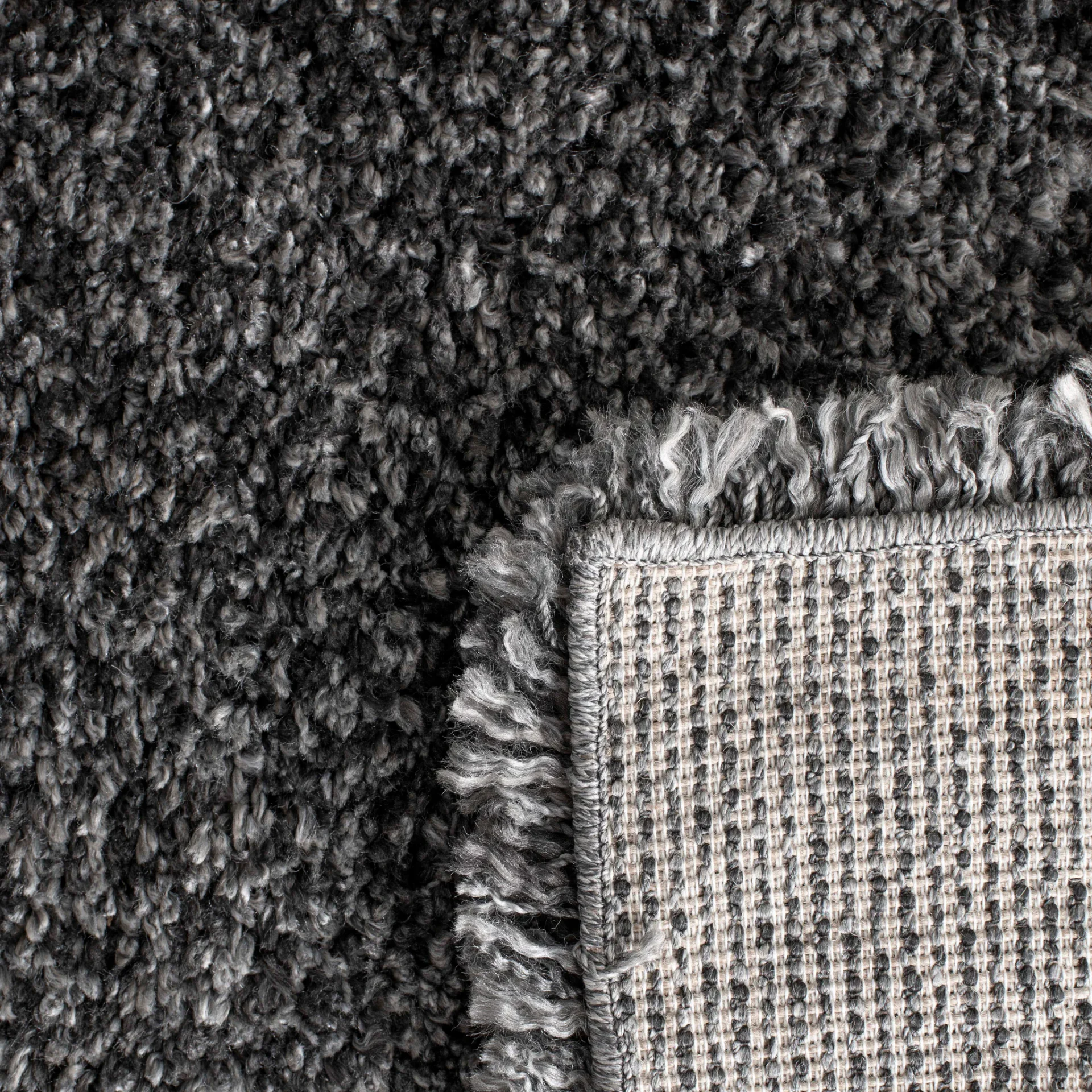 Royal Solid Shag Rug in Charcoal
