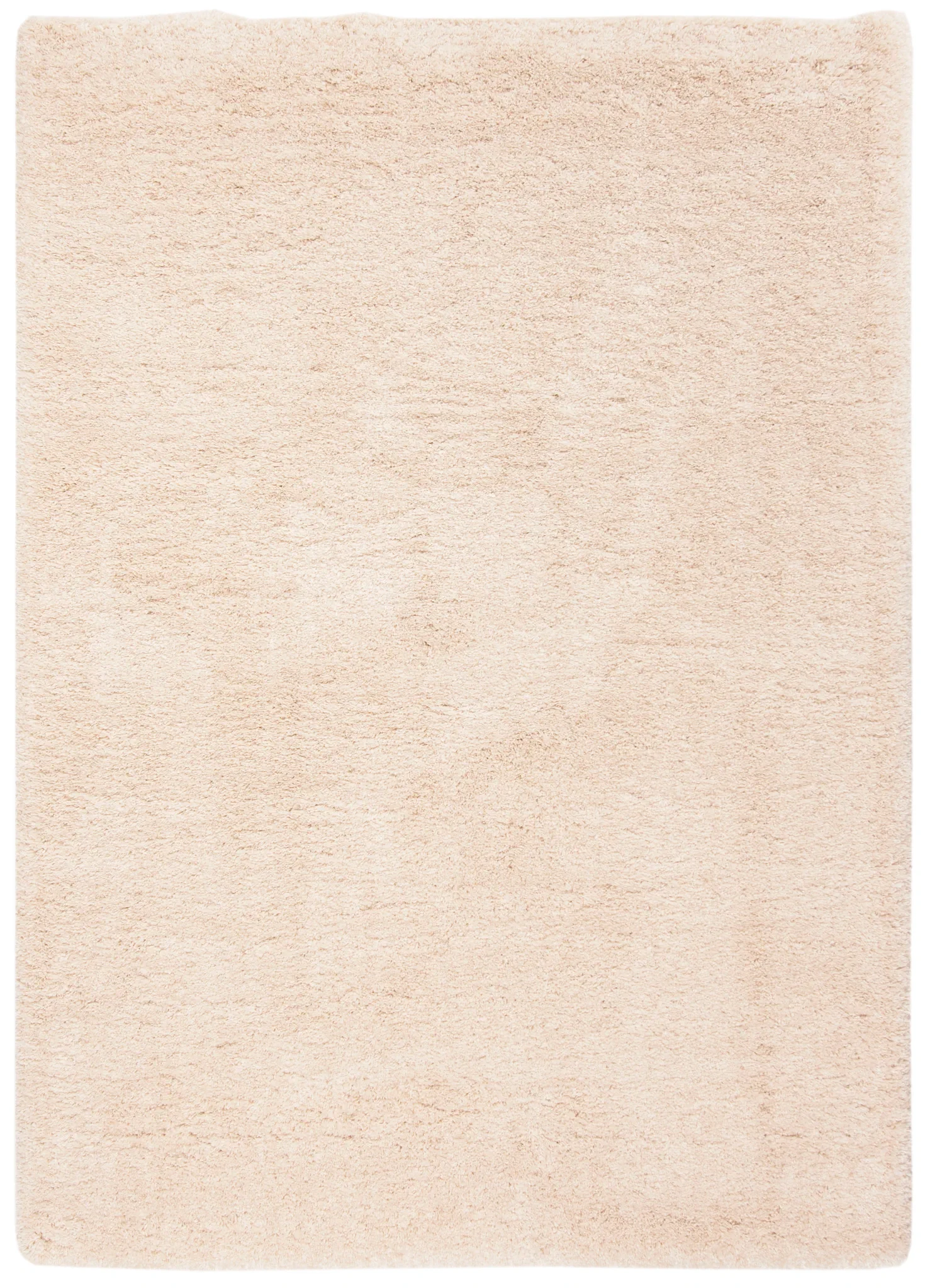 Royal Solid Tonal Shag Rug in Beige
