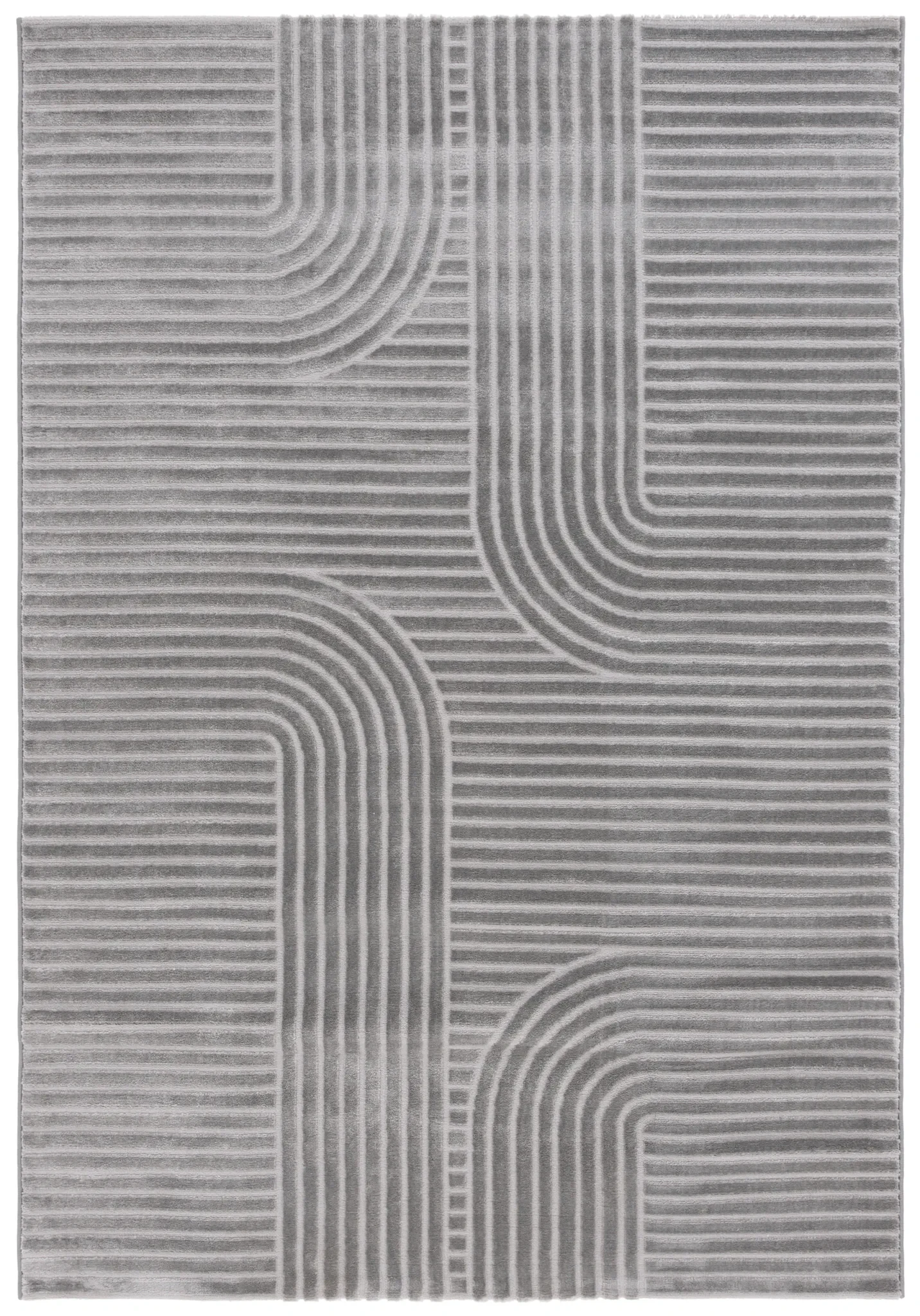 Saylor Arched Stripe Rug in Gray