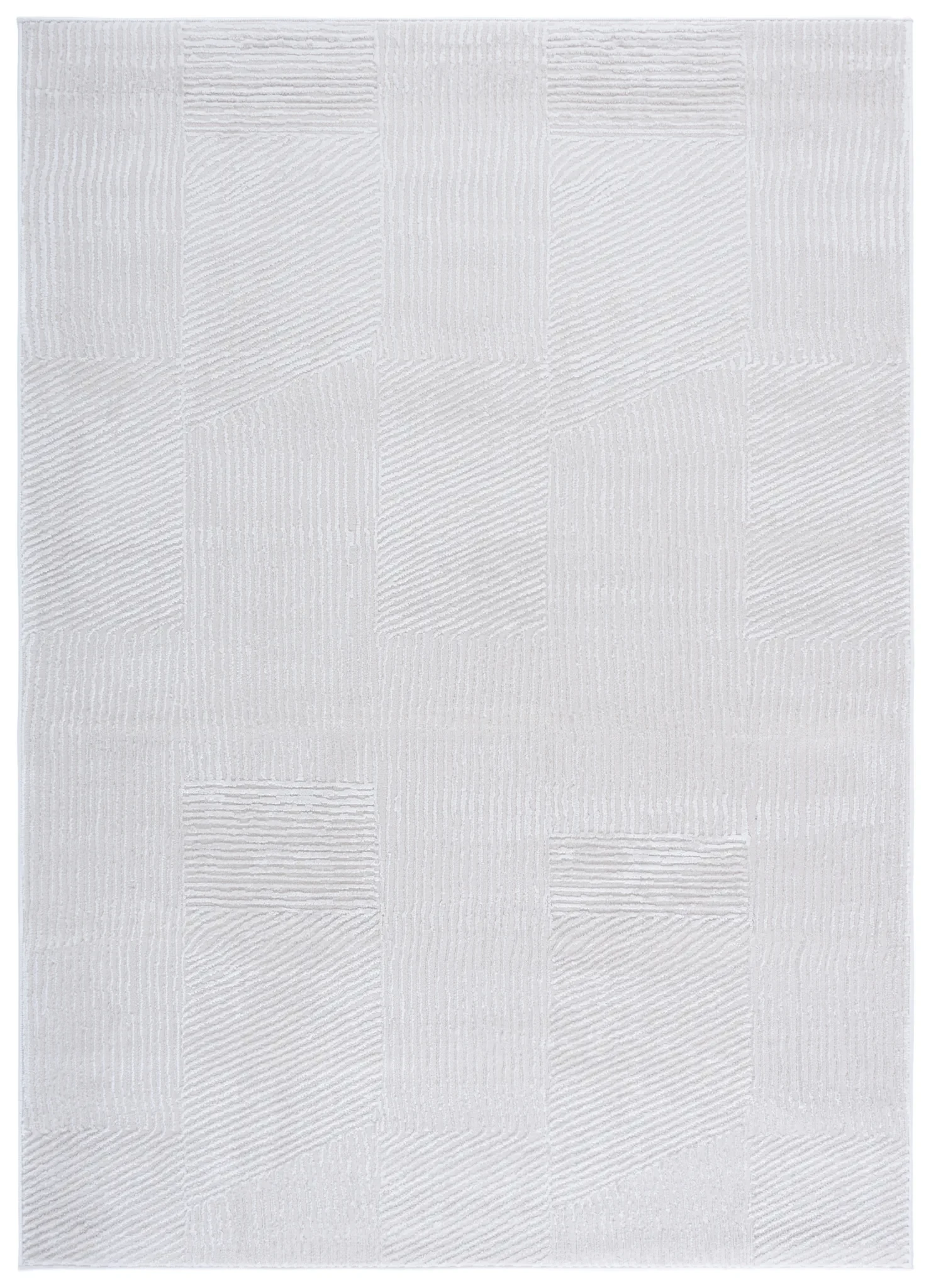 Saylor Ribbed Patchwork Rug in Ivory