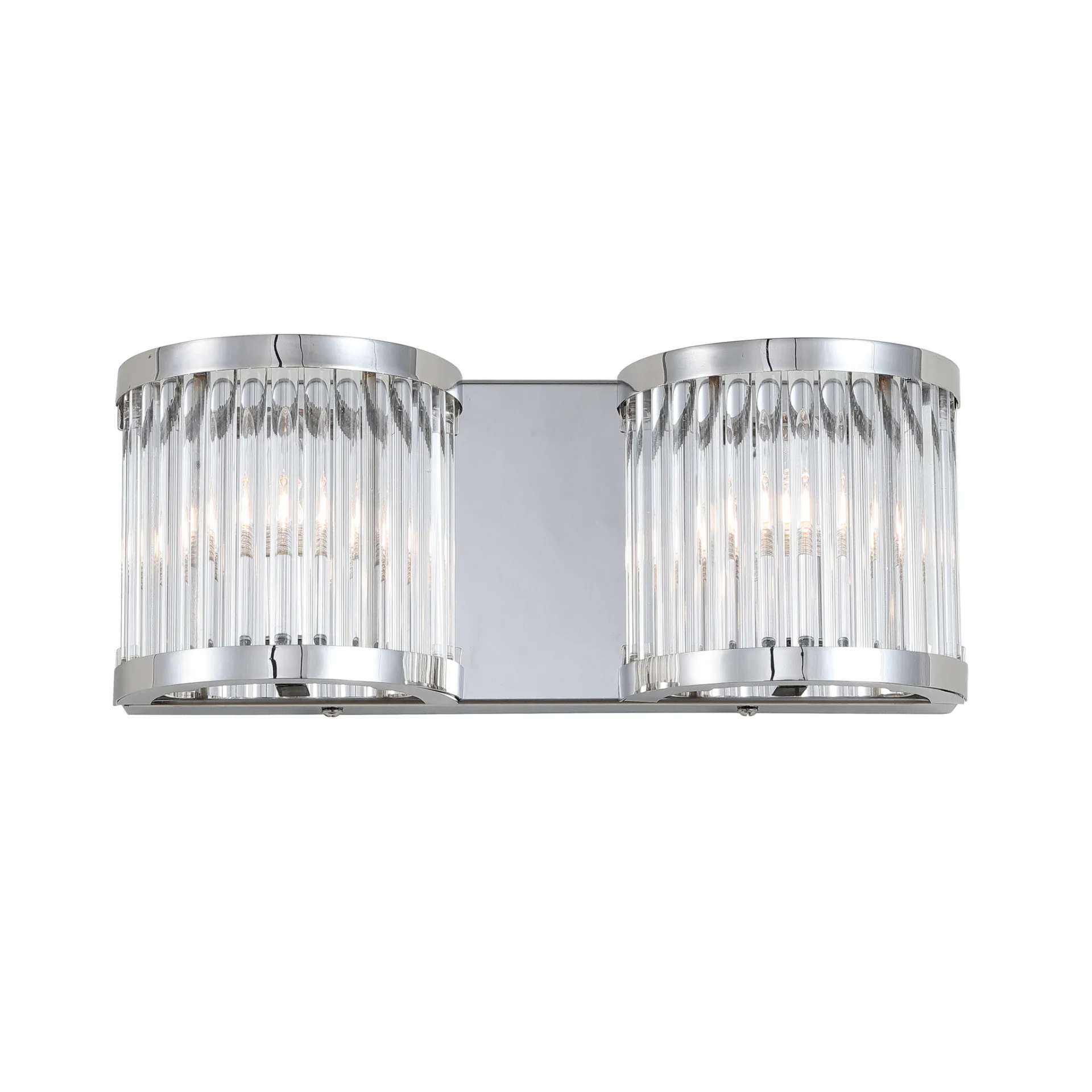 Karter Two-Light Wall Sconce in Chrome / Clear