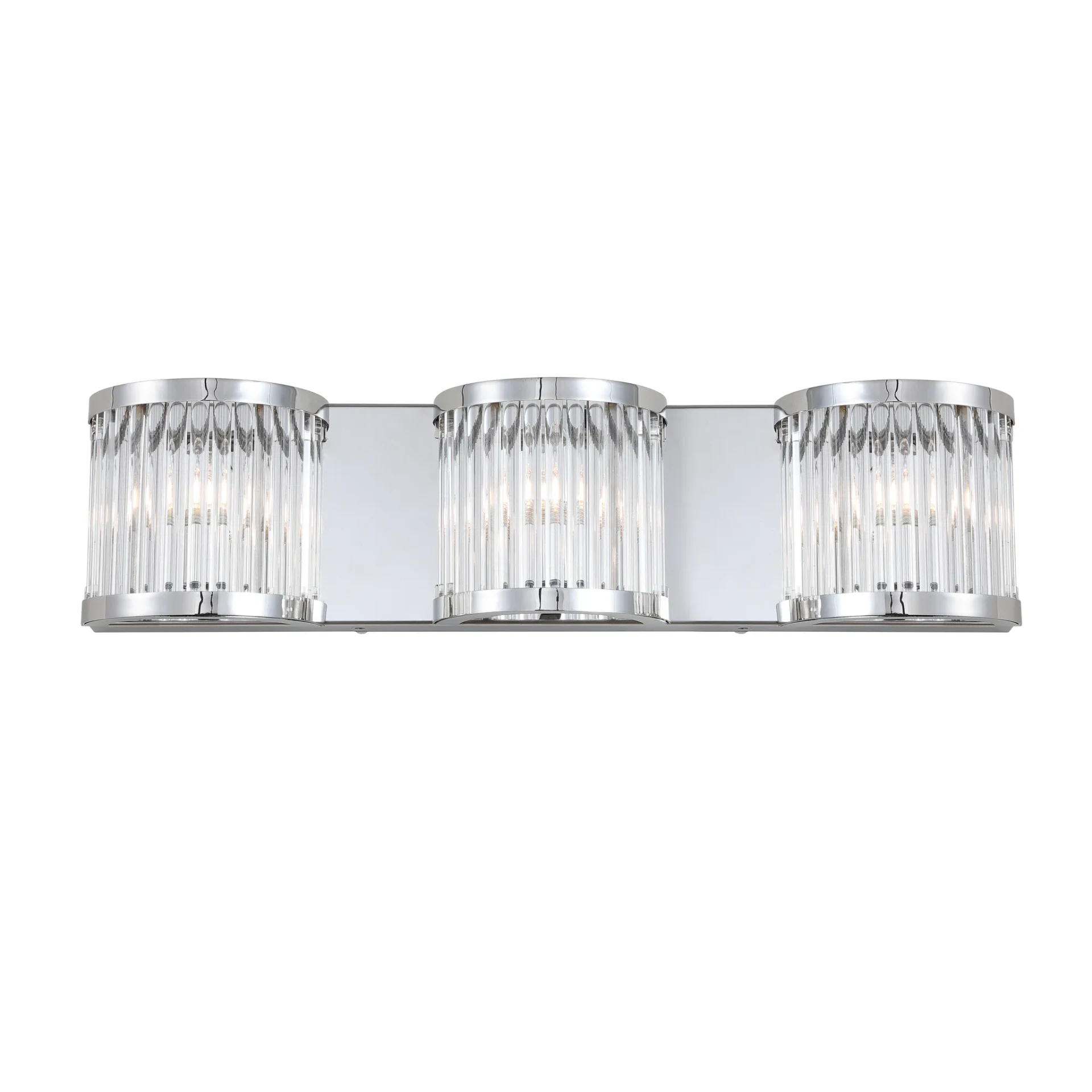 Maverick Three-Light Wall Sconce in Chrome / Clear
