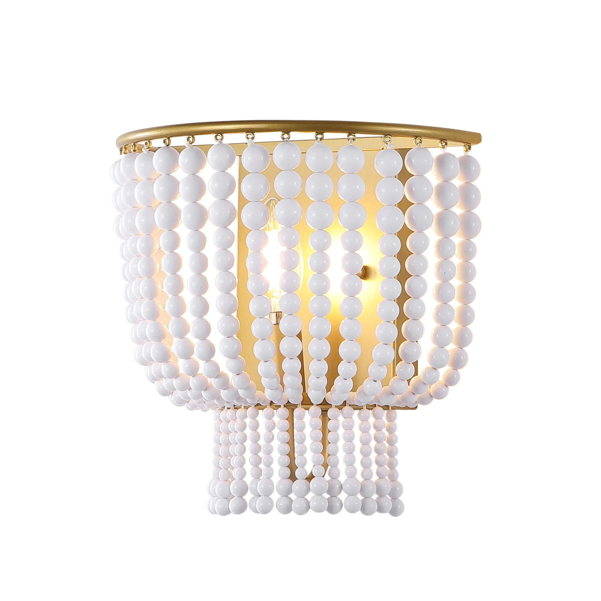 Celyn Wall Sconce in White / Brass