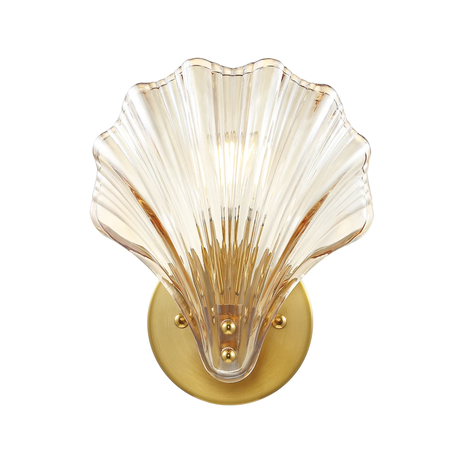Sirena Wall Sconce (Set Of 2) in Amber / Brass