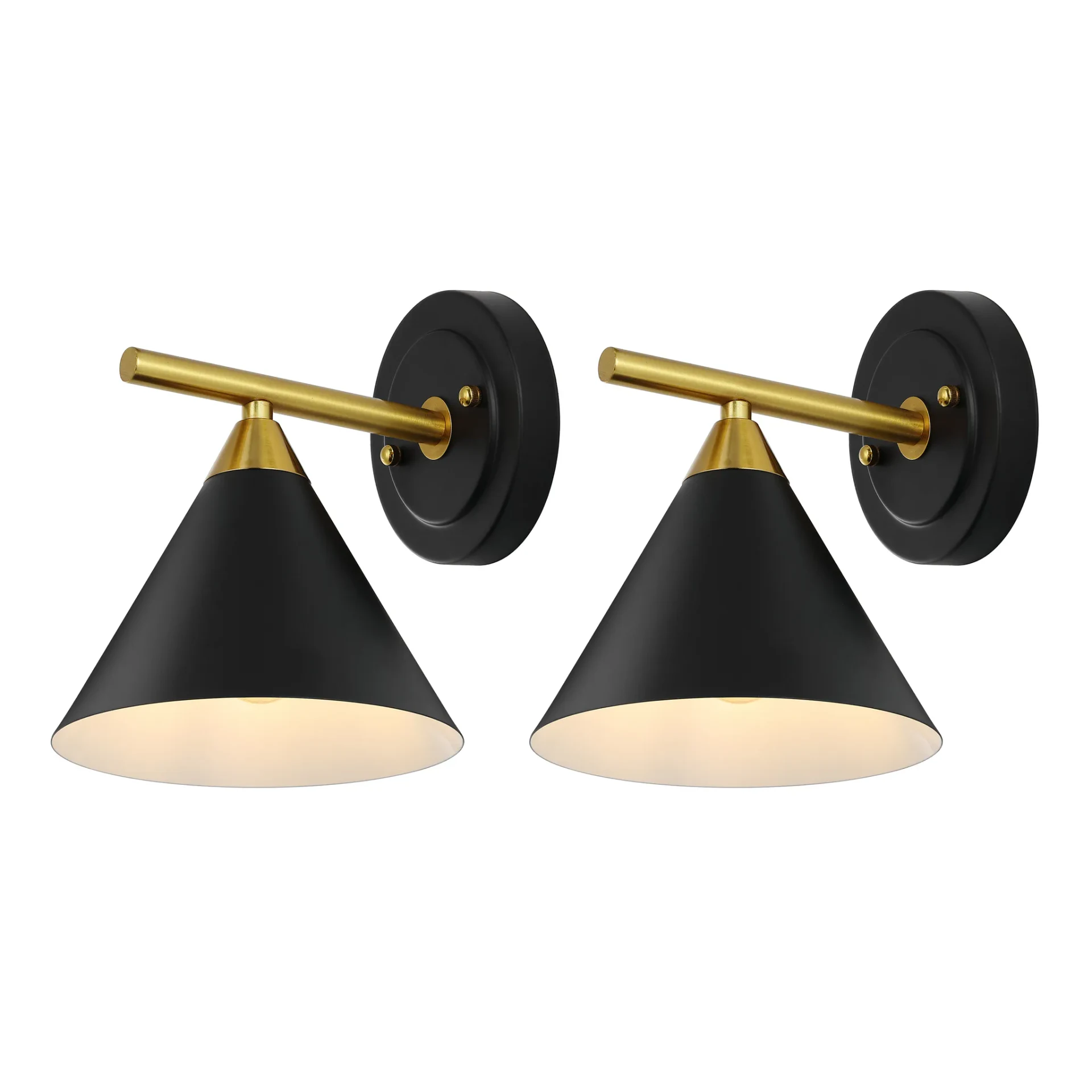 Wyanet Wall Sconce (Set Of 2) in Black / Brass