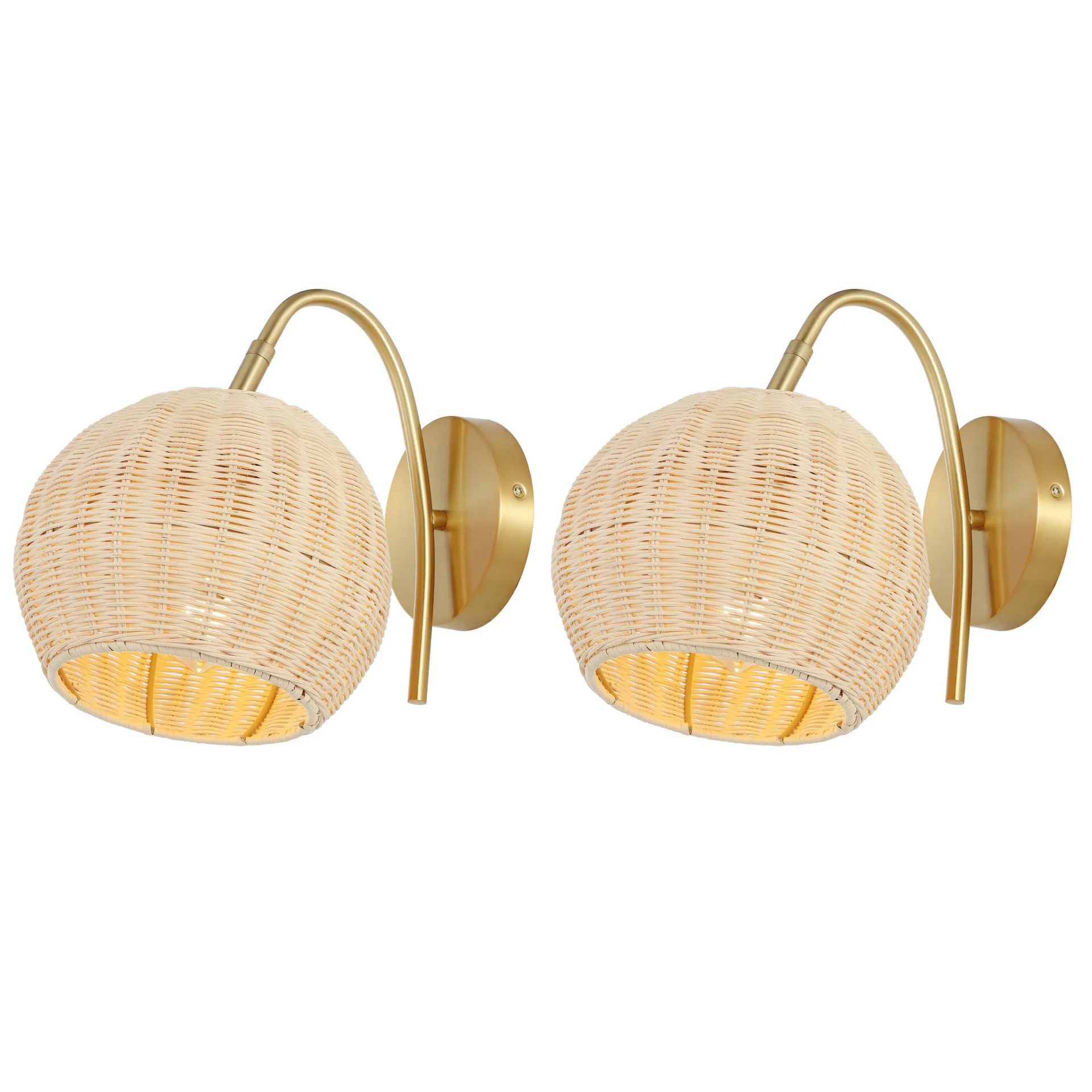 Nahum Wall Sconce (Set Of 2) in Natural / Brass