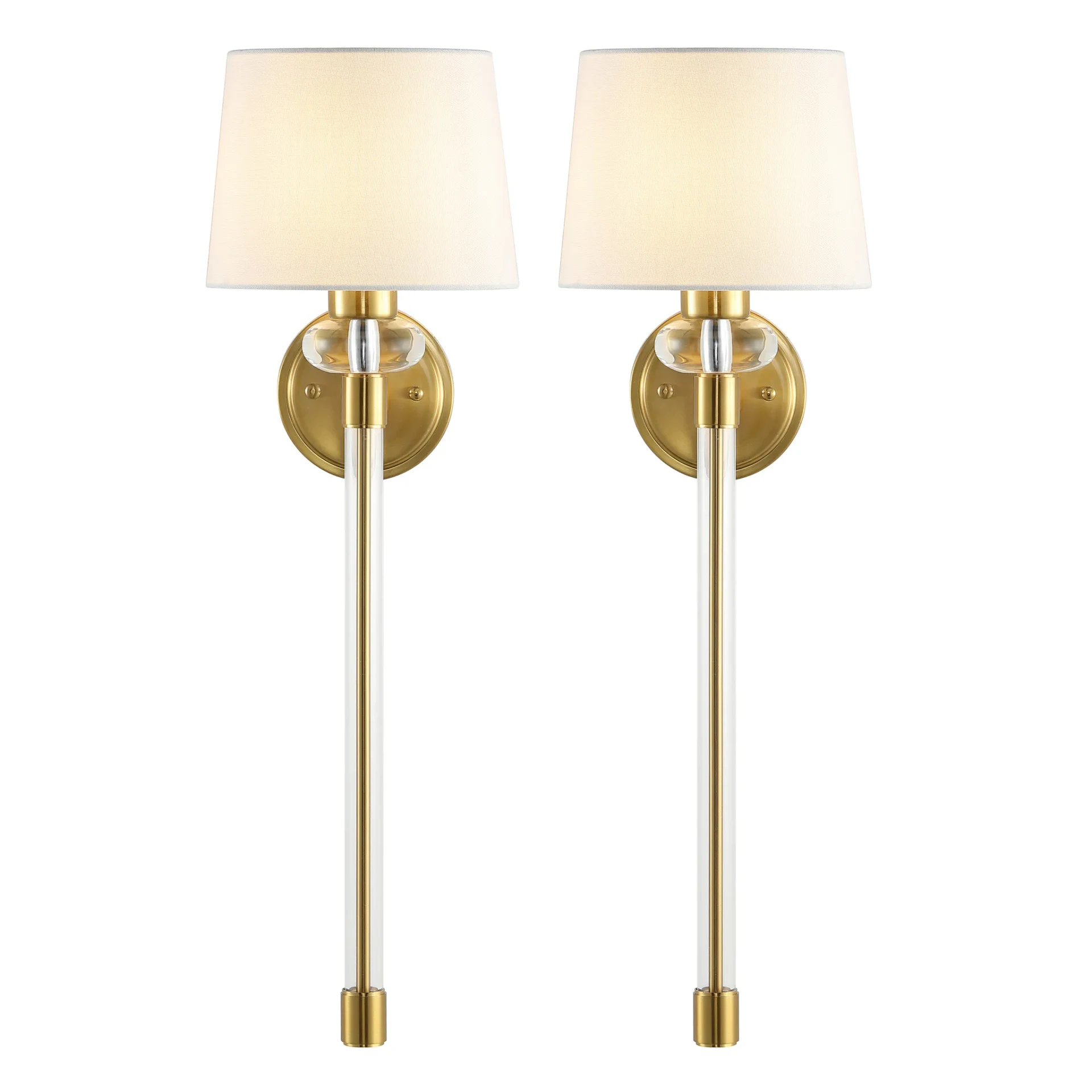 Athene Wall Sconce (Set Of 2) in Brass / Clear