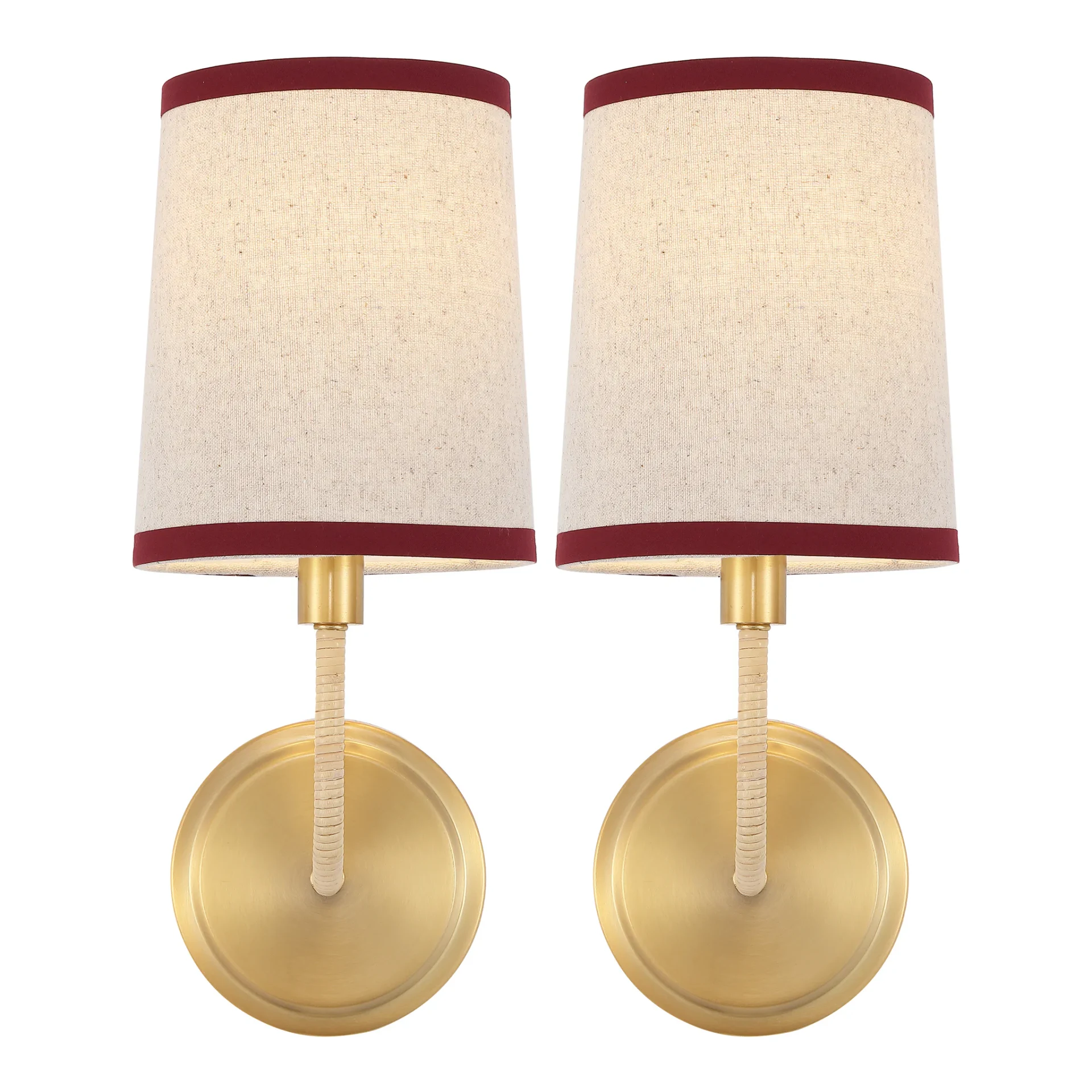 Carter Wall Sconce (Set Of 2) in Brass / Red