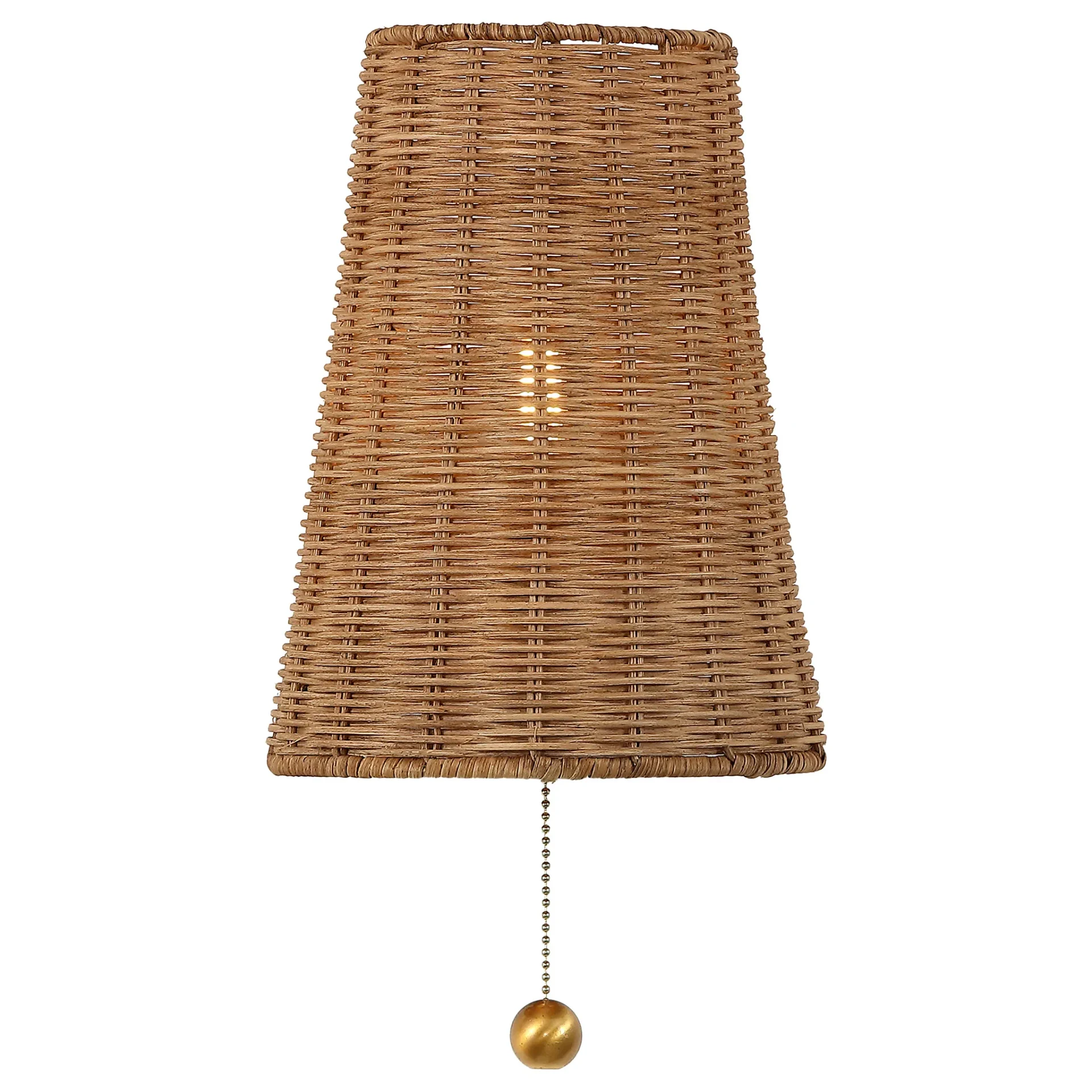 Yanah Iron / Rattan Wall Sconce in Brass Gold / Natural