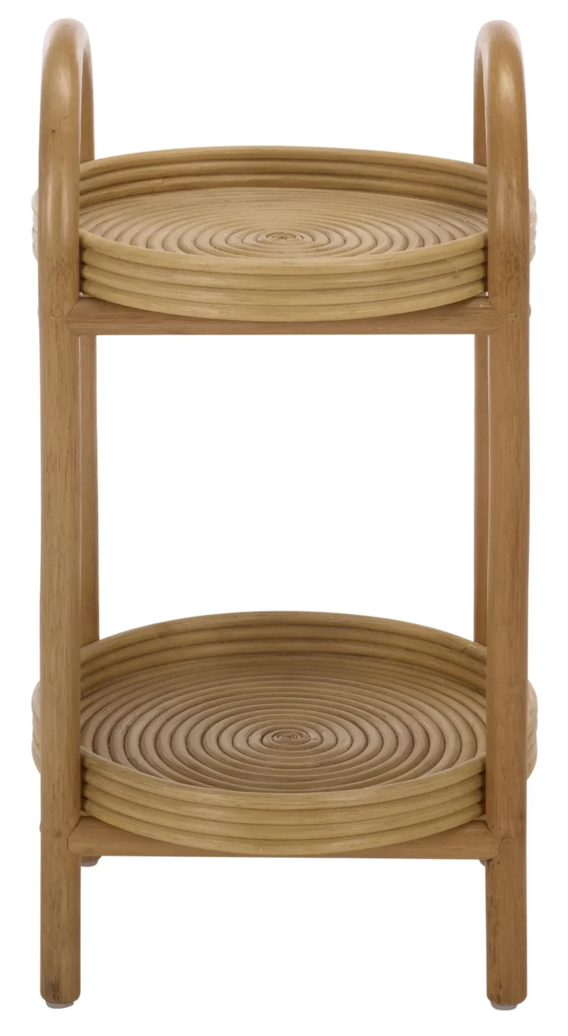 Lynda 2 Tiered Rattan Accent Table in Natural
