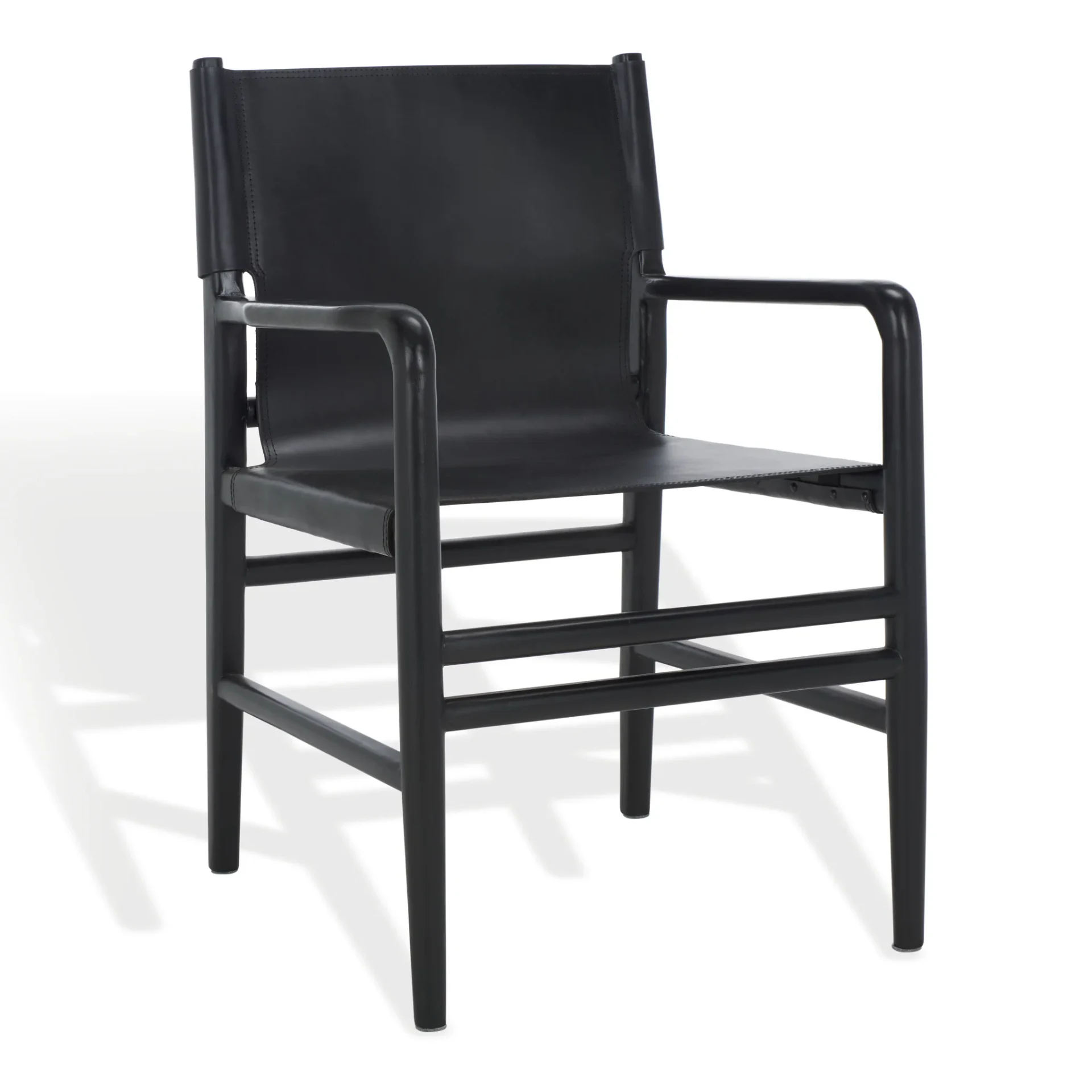 Cassaphina Leather Arm Chair in Black
