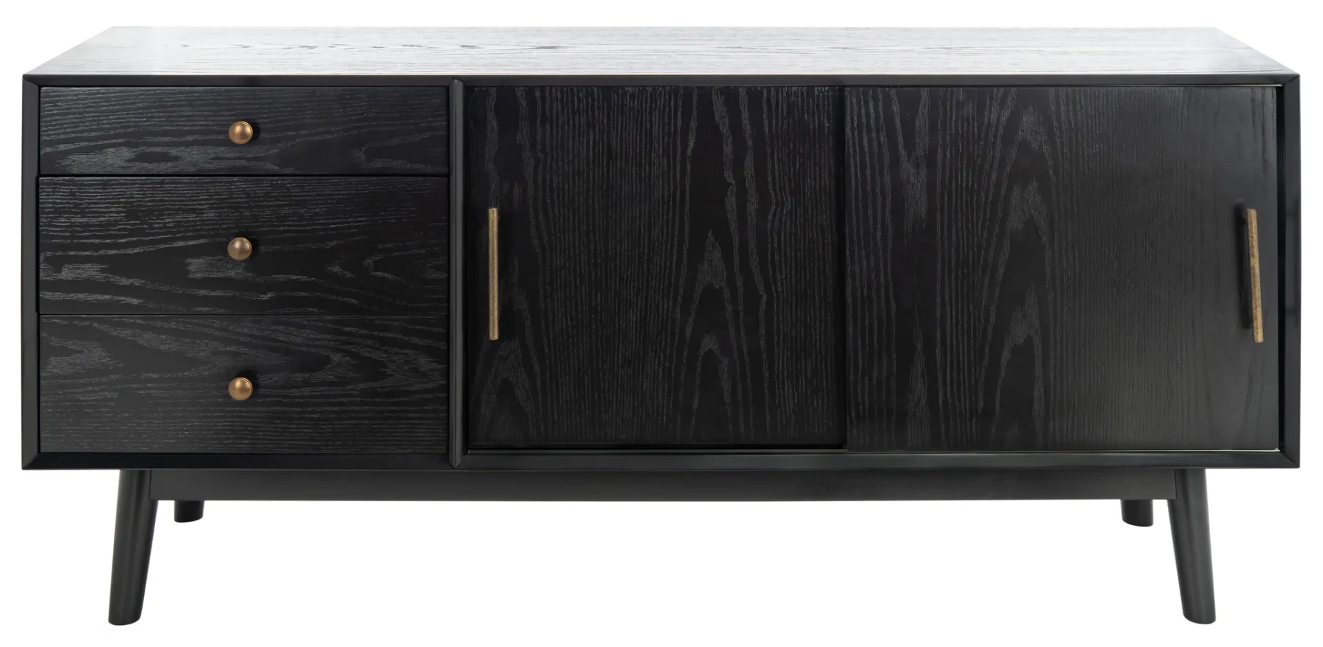 Tomas Mid-Century Media Stand in Black