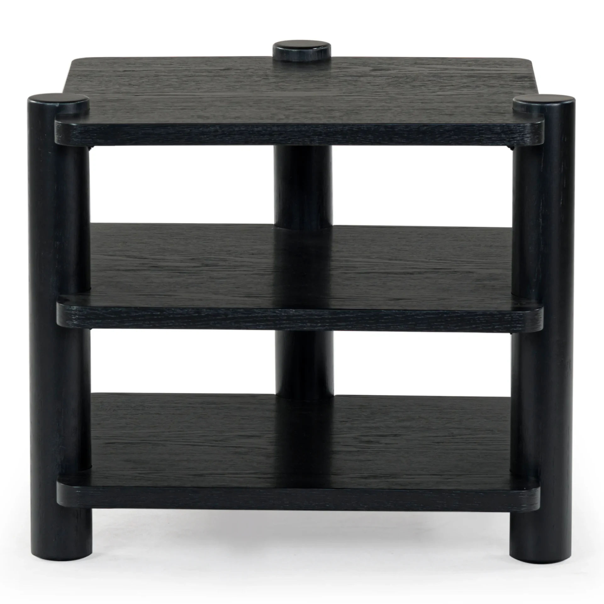 Edisyn Three-Shelf Wood Accent Table in Black