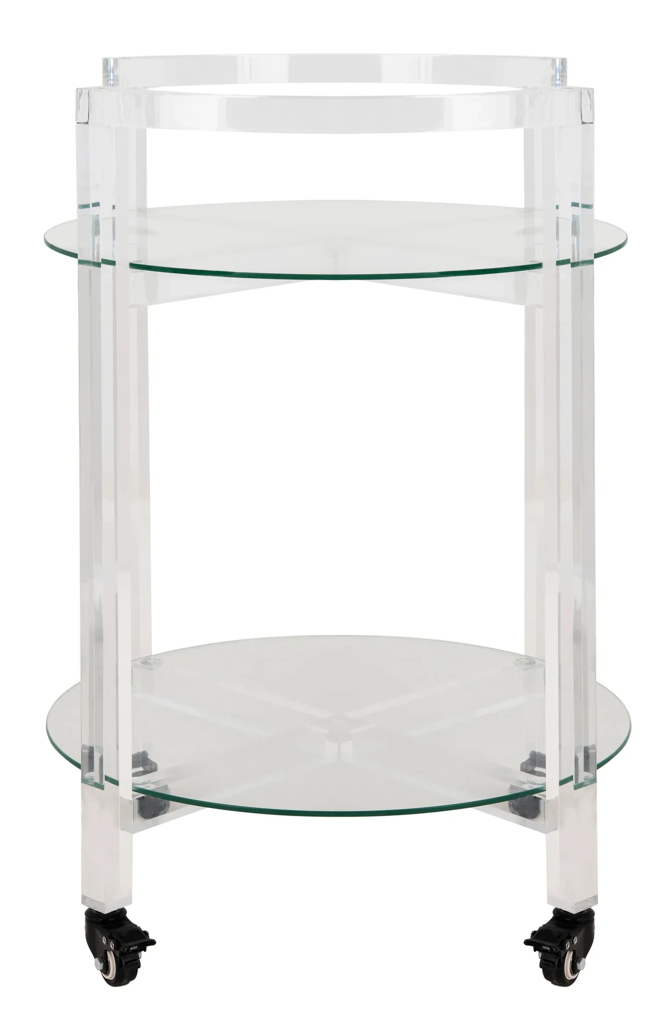 Jules Two-Tier Acrylic Bar Cart in Clear