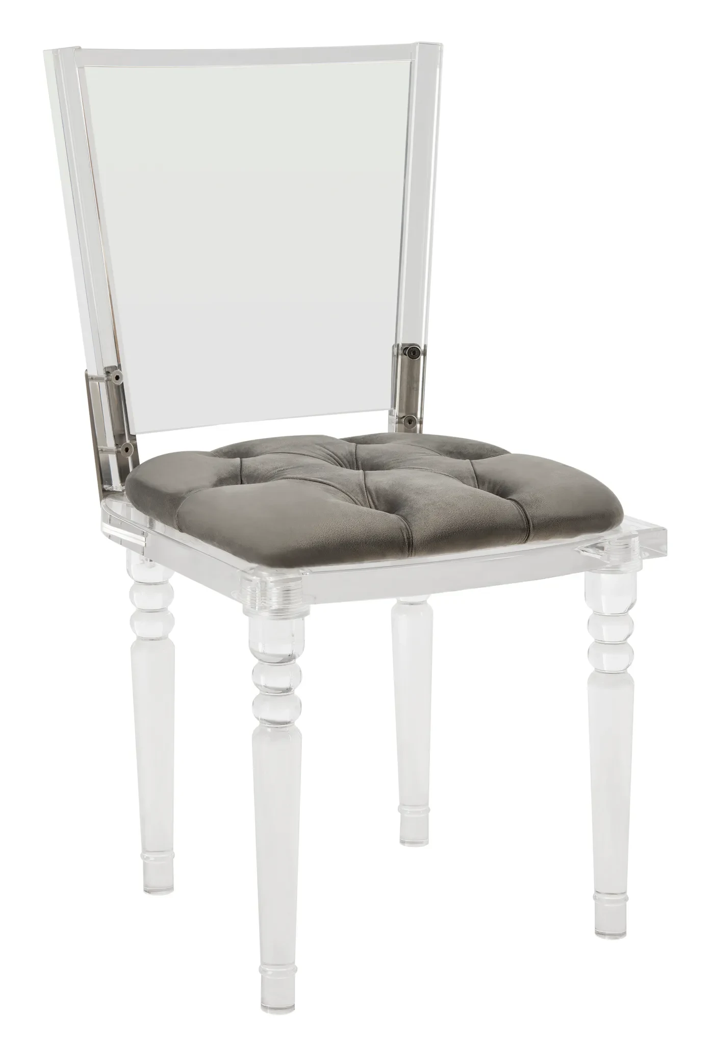 Ella Acrylic Dining Chair in Clear / Gray