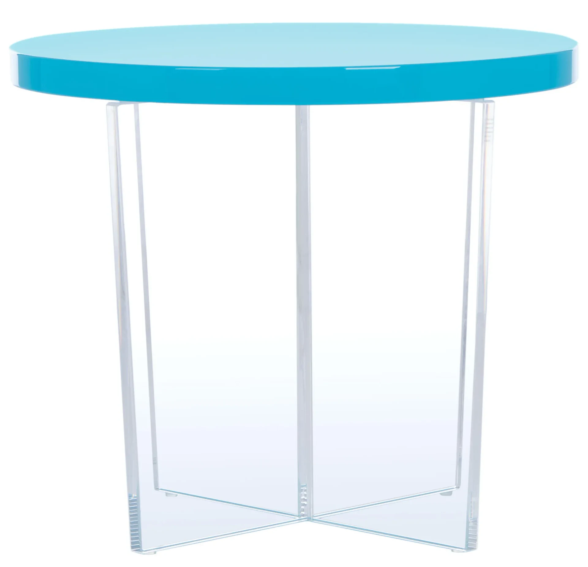 Edwards Acrylic Accent Table in Turquoise