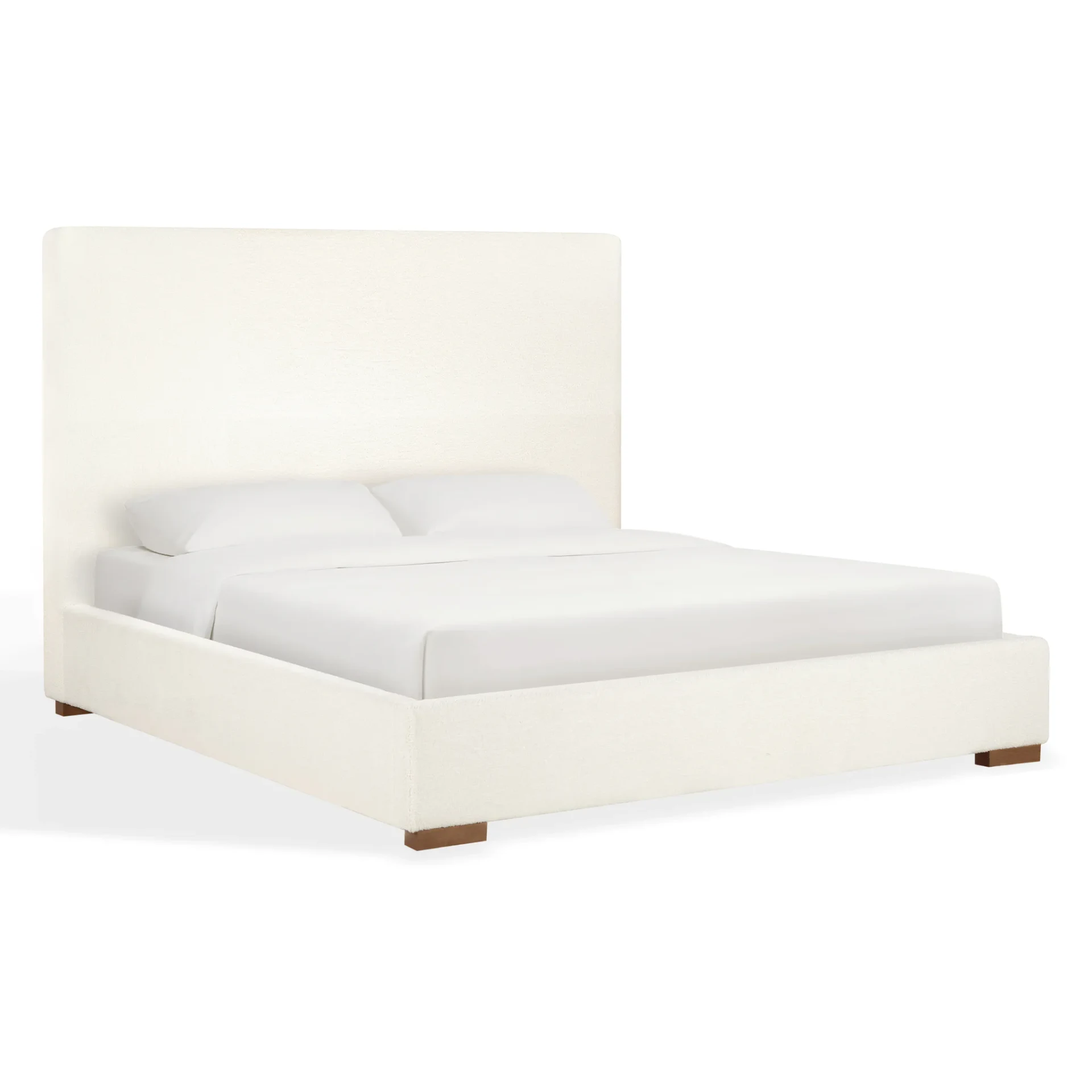 Dwaine Teddy King Bed in White / Natural