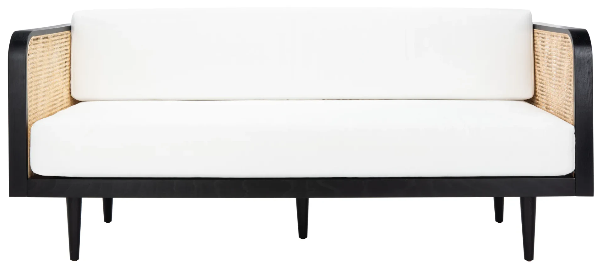 Helena French Cane Daybed in Black / Natural