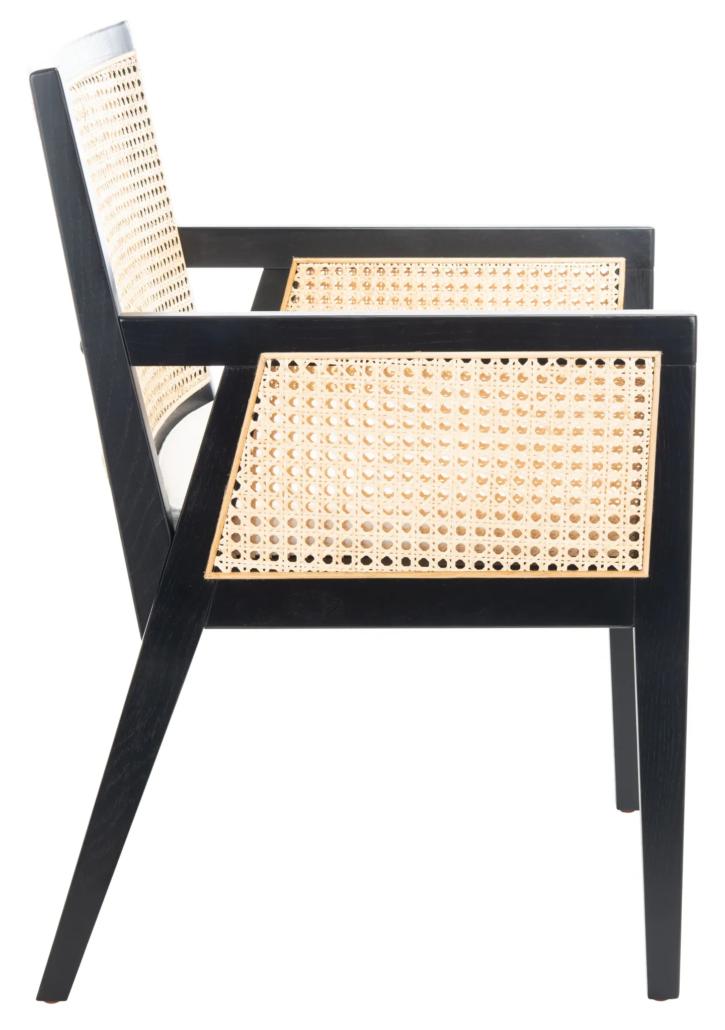 Malik Rattan Dining Chair in Black / Natural