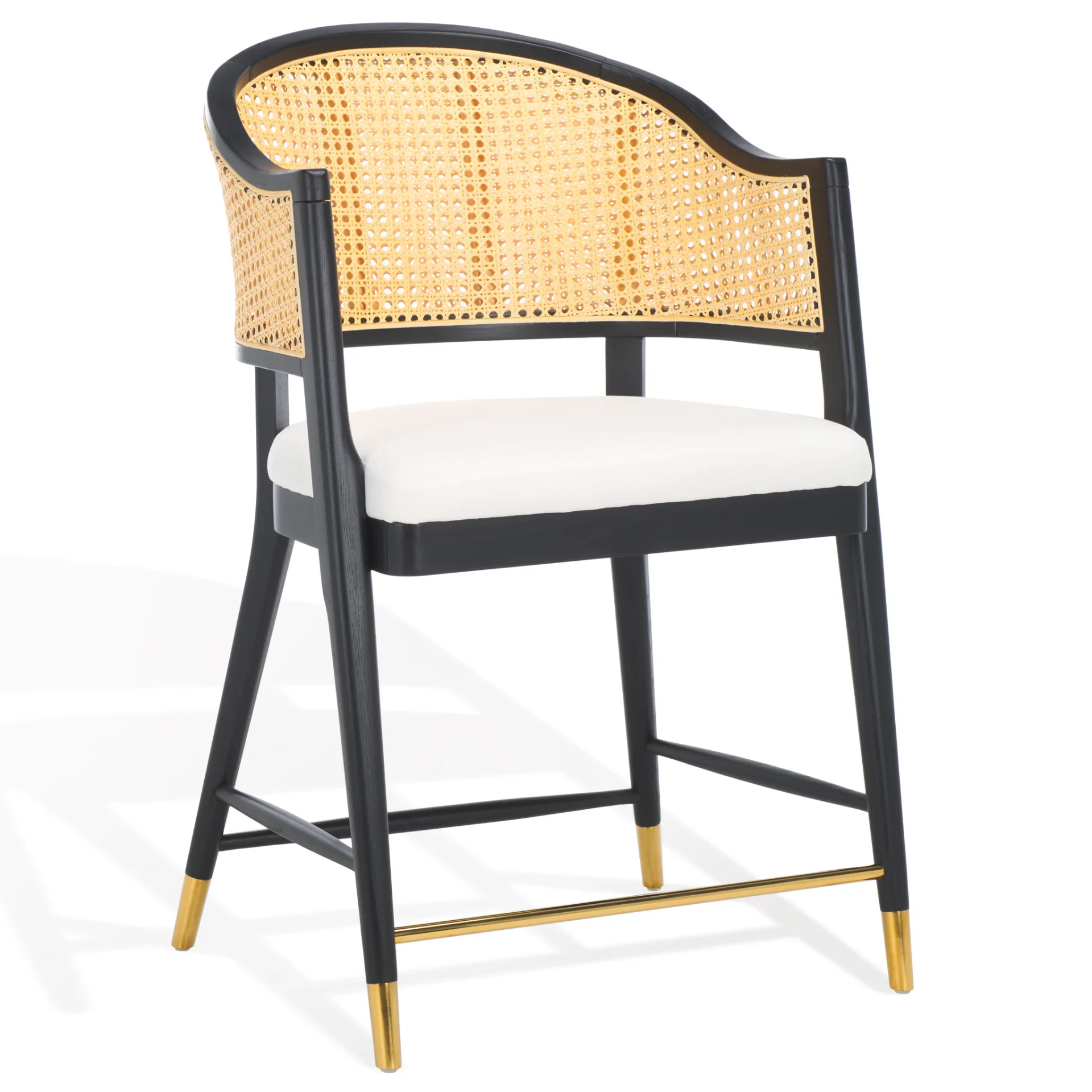 Rogue Rattan Counter Stool in Black / Natural
