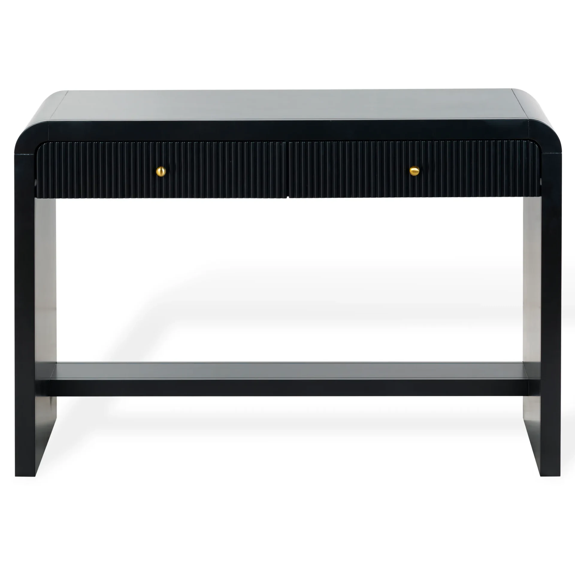 Liabella Two-Drawer Curved Desk in Black