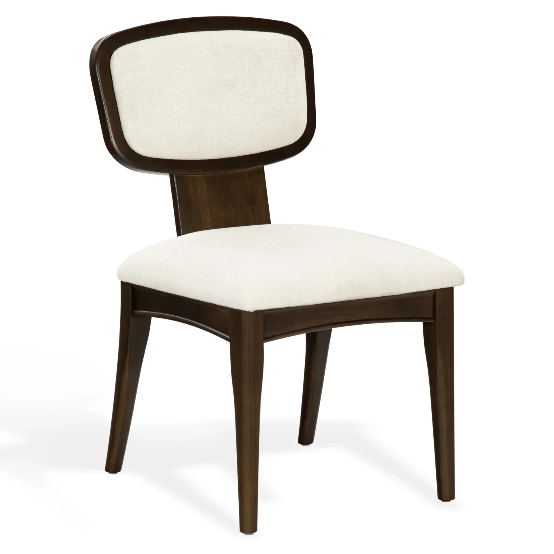 Beckalynn Upholstered Back Dining Chair (Set of 2) in Walnut / Ivory