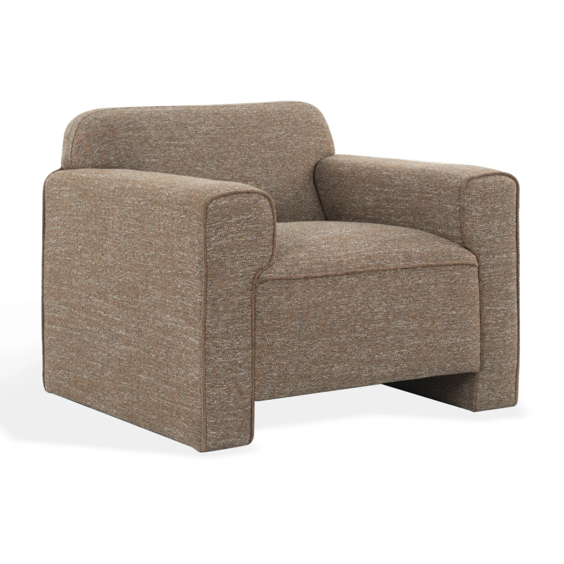 Benecito Boucle Blend Accent Chair in Brown