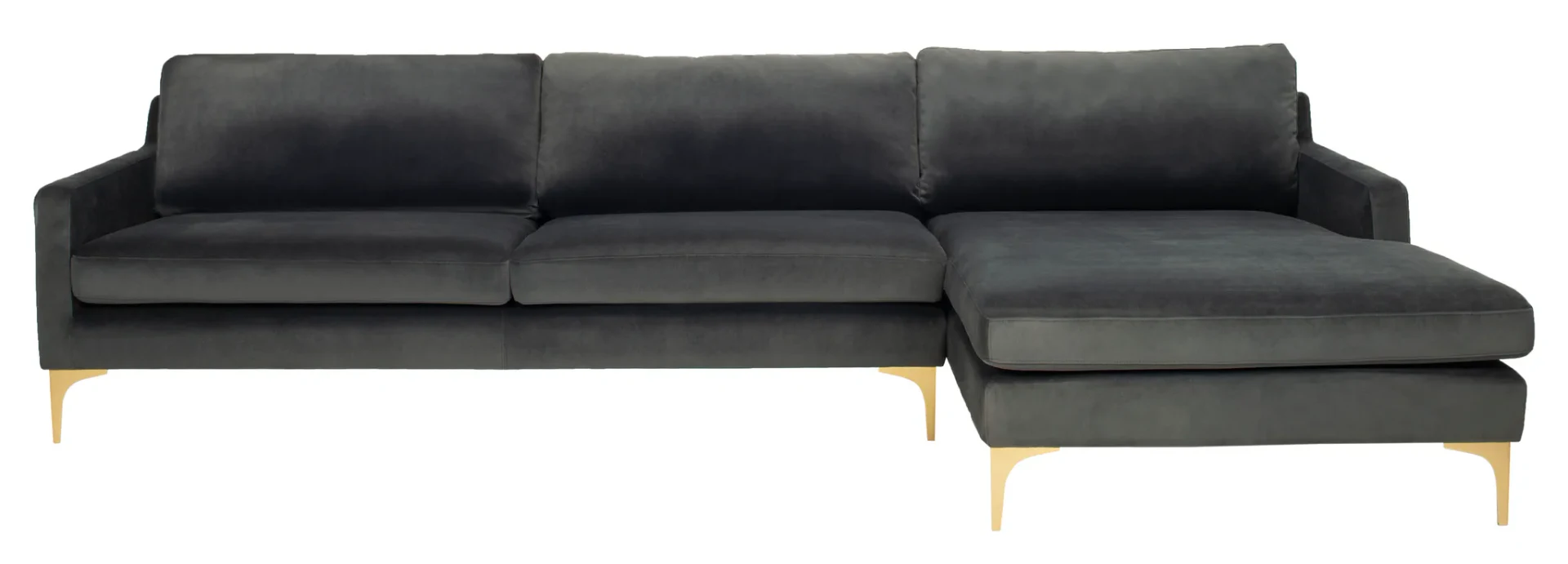 Brayson Chaise Sectional Sofa in Dark Grey