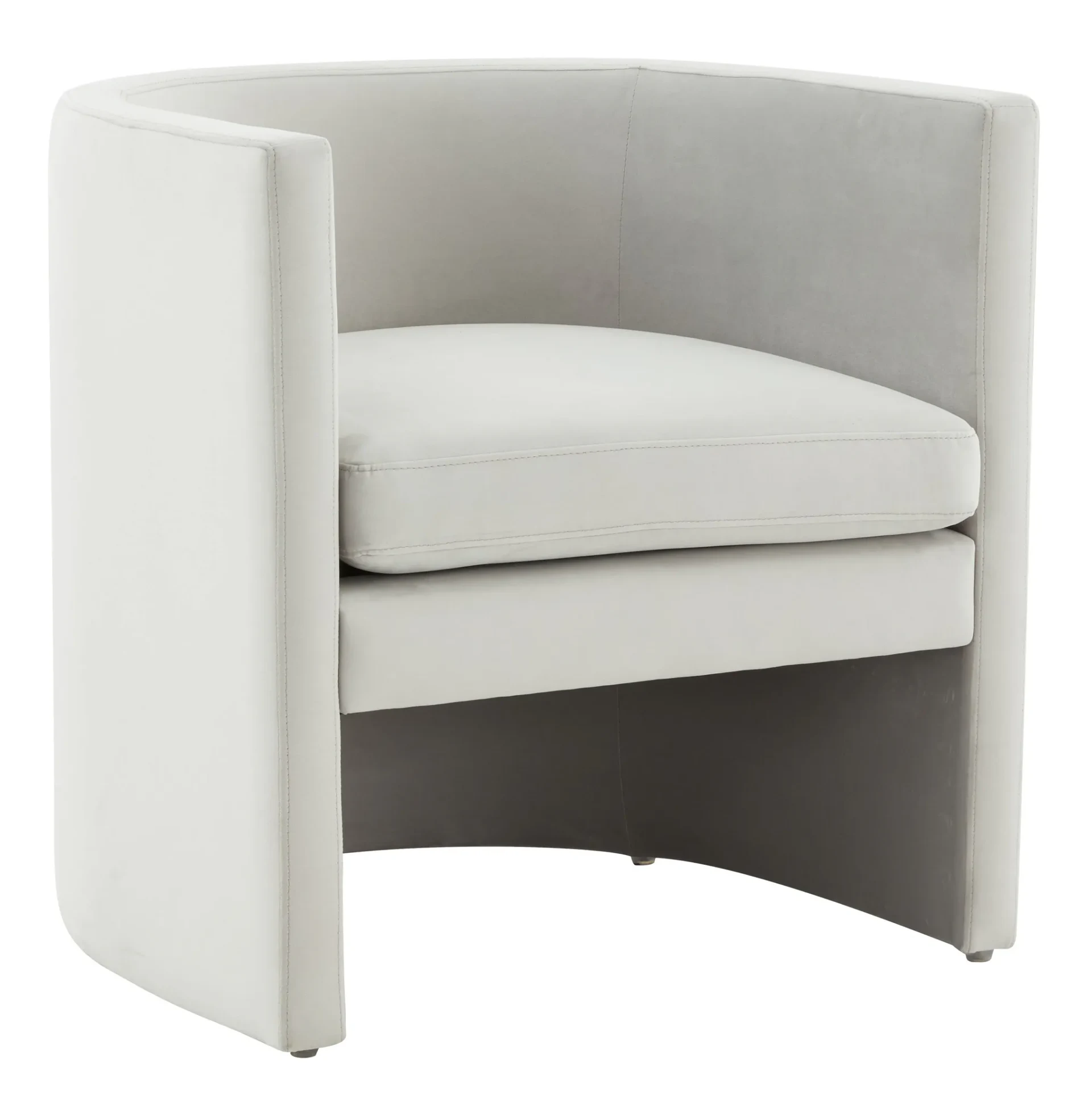 Rosabeth Curved Dining Chair in Light Gray