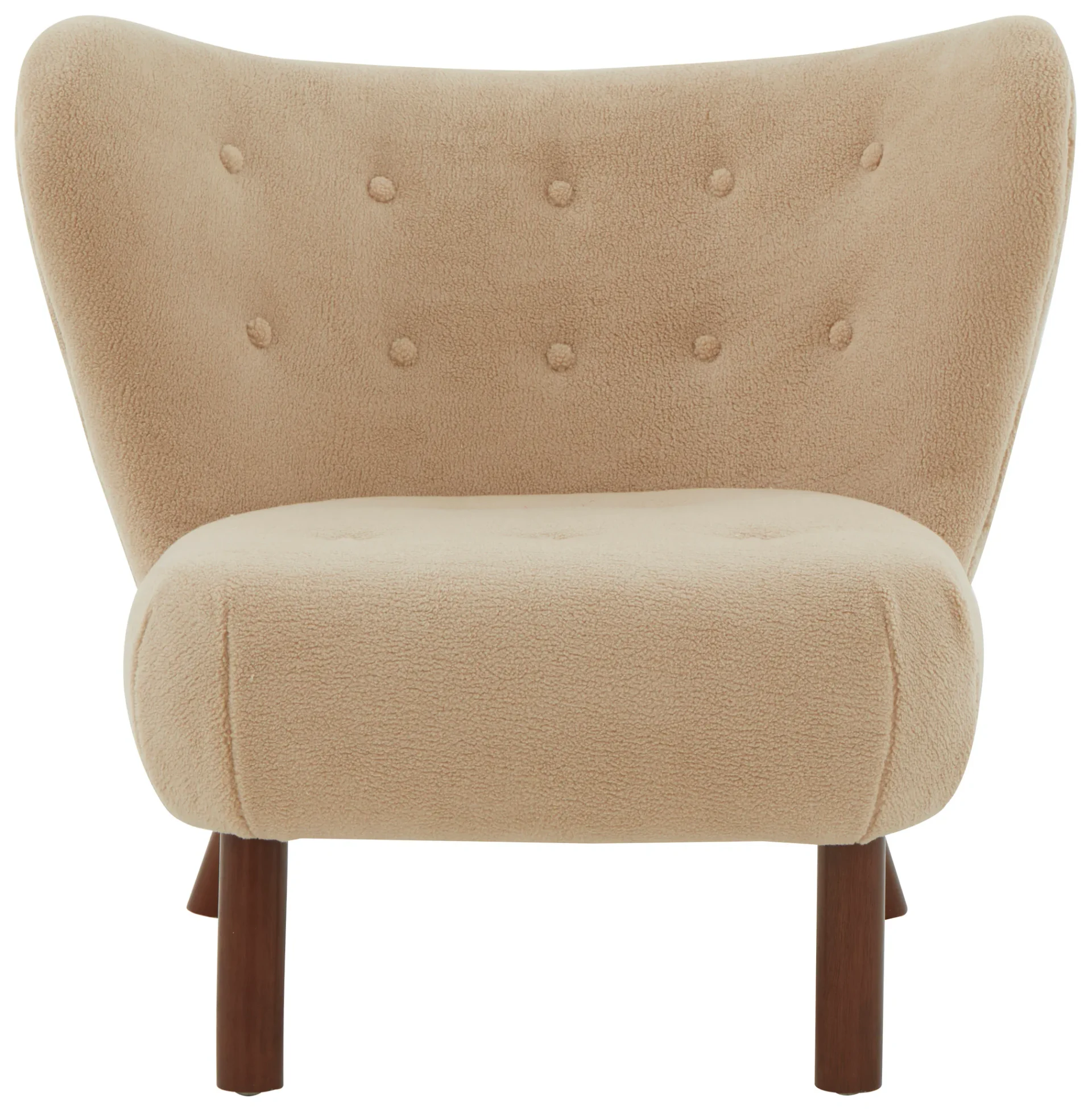 Gabriel Modern Wingback Chair in Ivory / Dark Brown