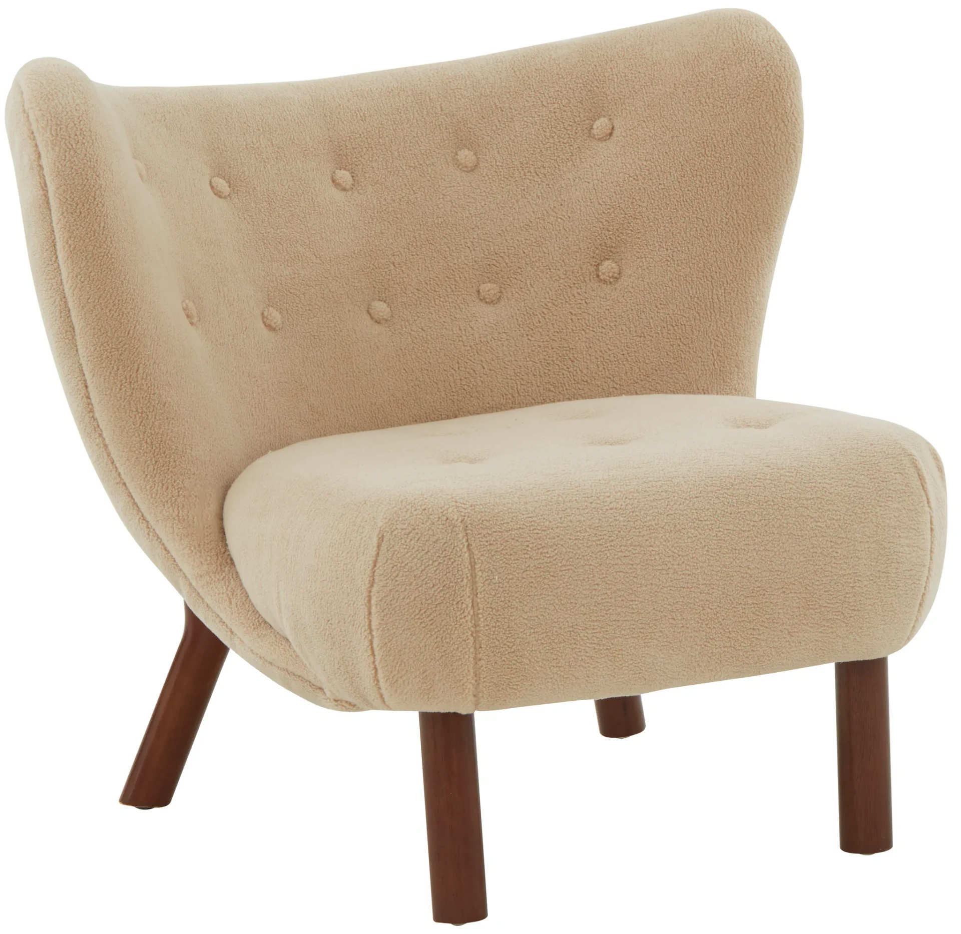 Gabriel Modern Wingback Chair in Tan / Dark Brown
