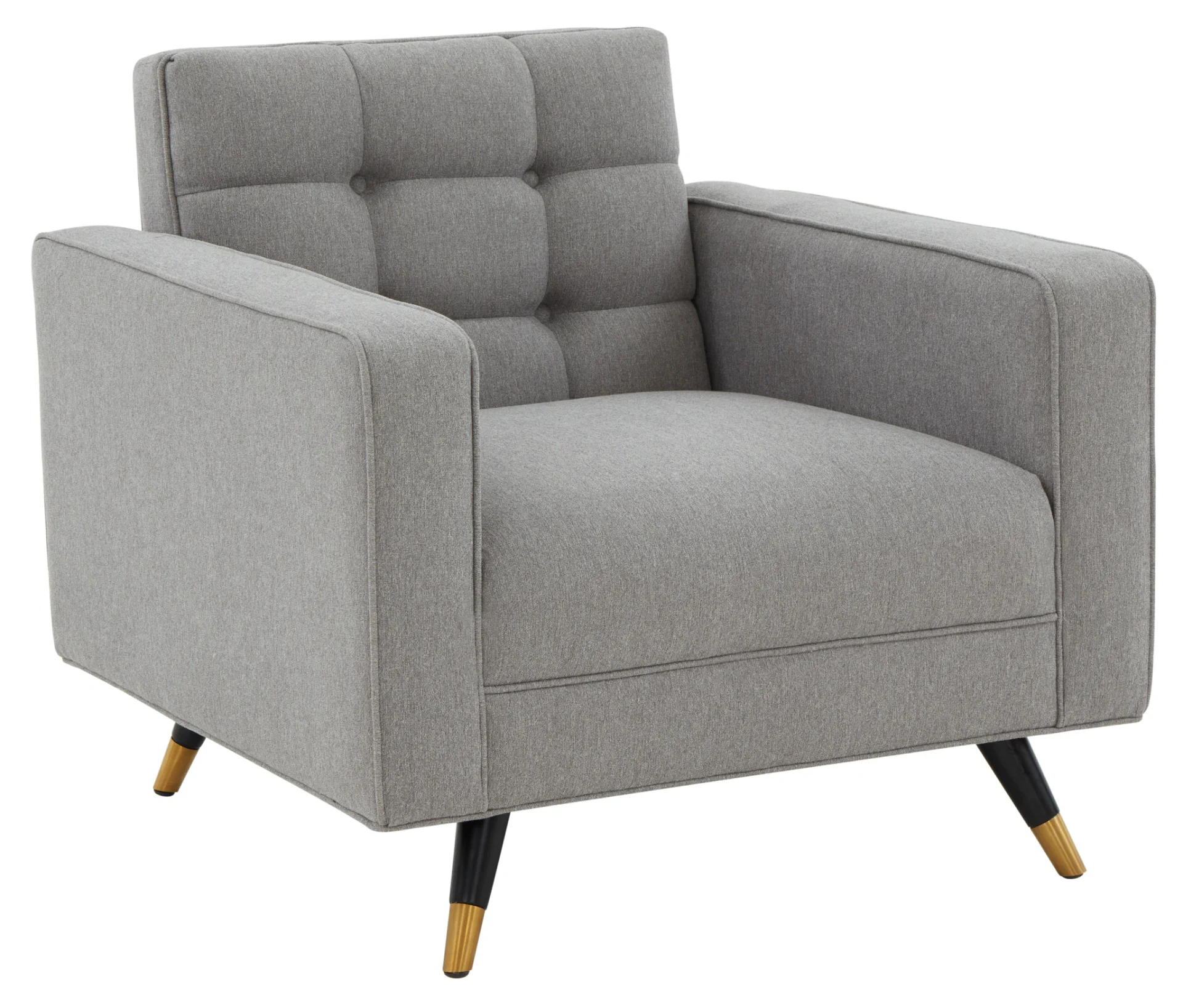 Bradson Tufted Back Accent Chair in Light Gray / Black