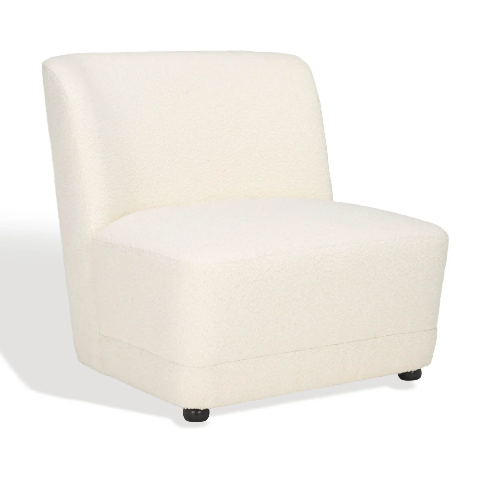 Nessa Boucle Accent Chair in Ivory / Black